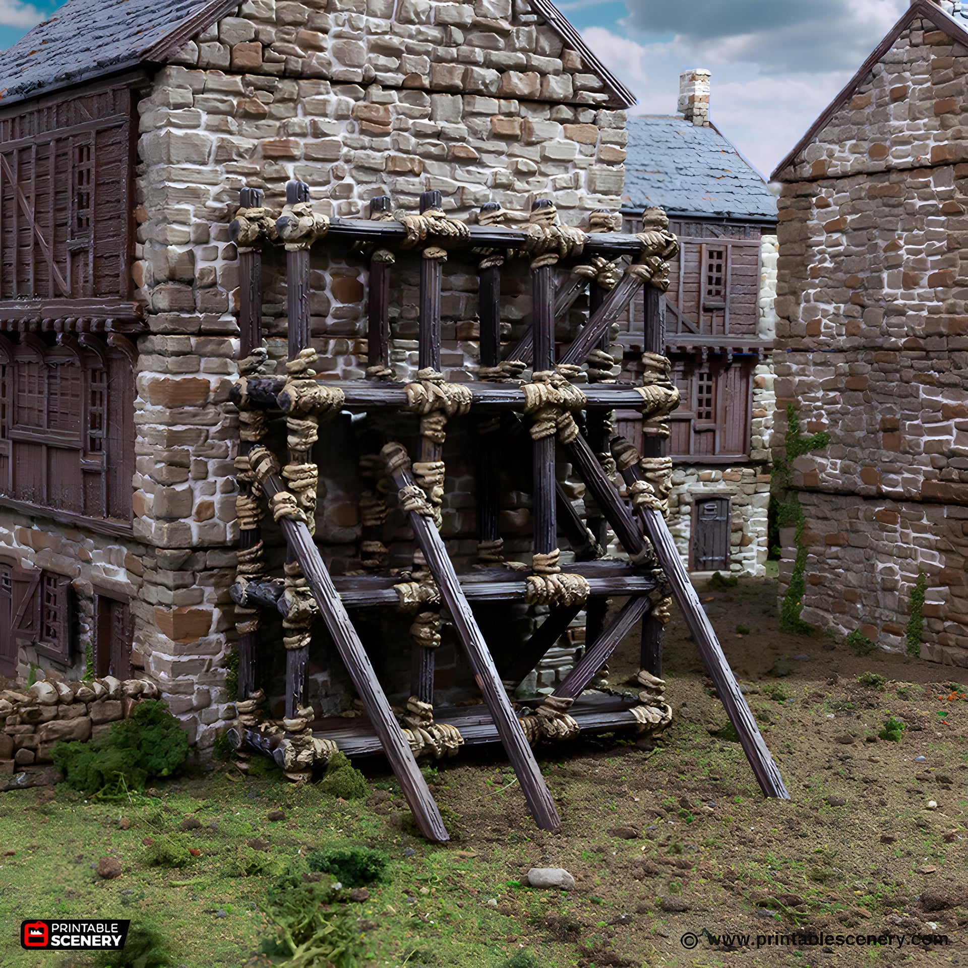 Wooden Scaffold. King and Country, 15mm, 28mm, 32mm - Printable Scenery | 28mm and 32mm | Wargaming | DnD | Tabletop Roleplaying
