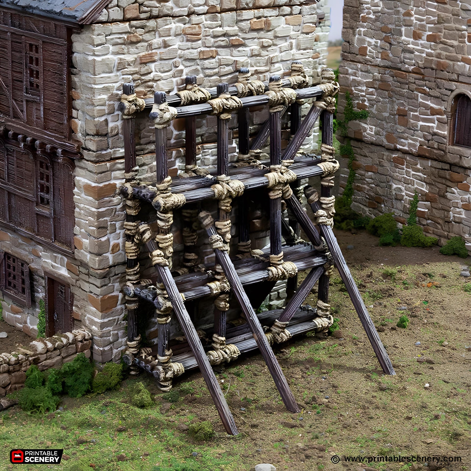 Wooden Scaffold. King and Country, 15mm, 28mm, 32mm - Printable Scenery | 28mm and 32mm | Wargaming | DnD | Tabletop Roleplaying