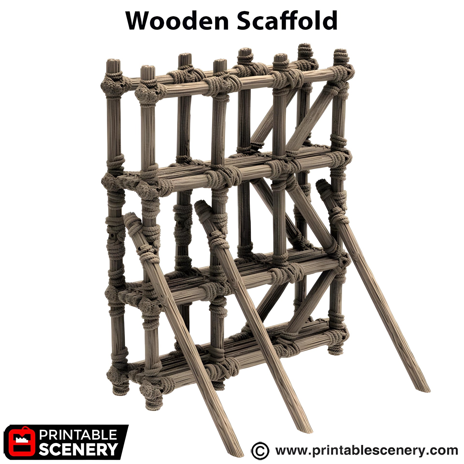 Wooden Scaffold. King and Country, 15mm, 28mm, 32mm - Printable Scenery | 28mm and 32mm | Wargaming | DnD | Tabletop Roleplaying