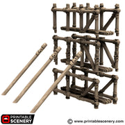 Wooden Scaffold. King and Country, 15mm, 28mm, 32mm - Printable Scenery | 28mm and 32mm | Wargaming | DnD | Tabletop Roleplaying