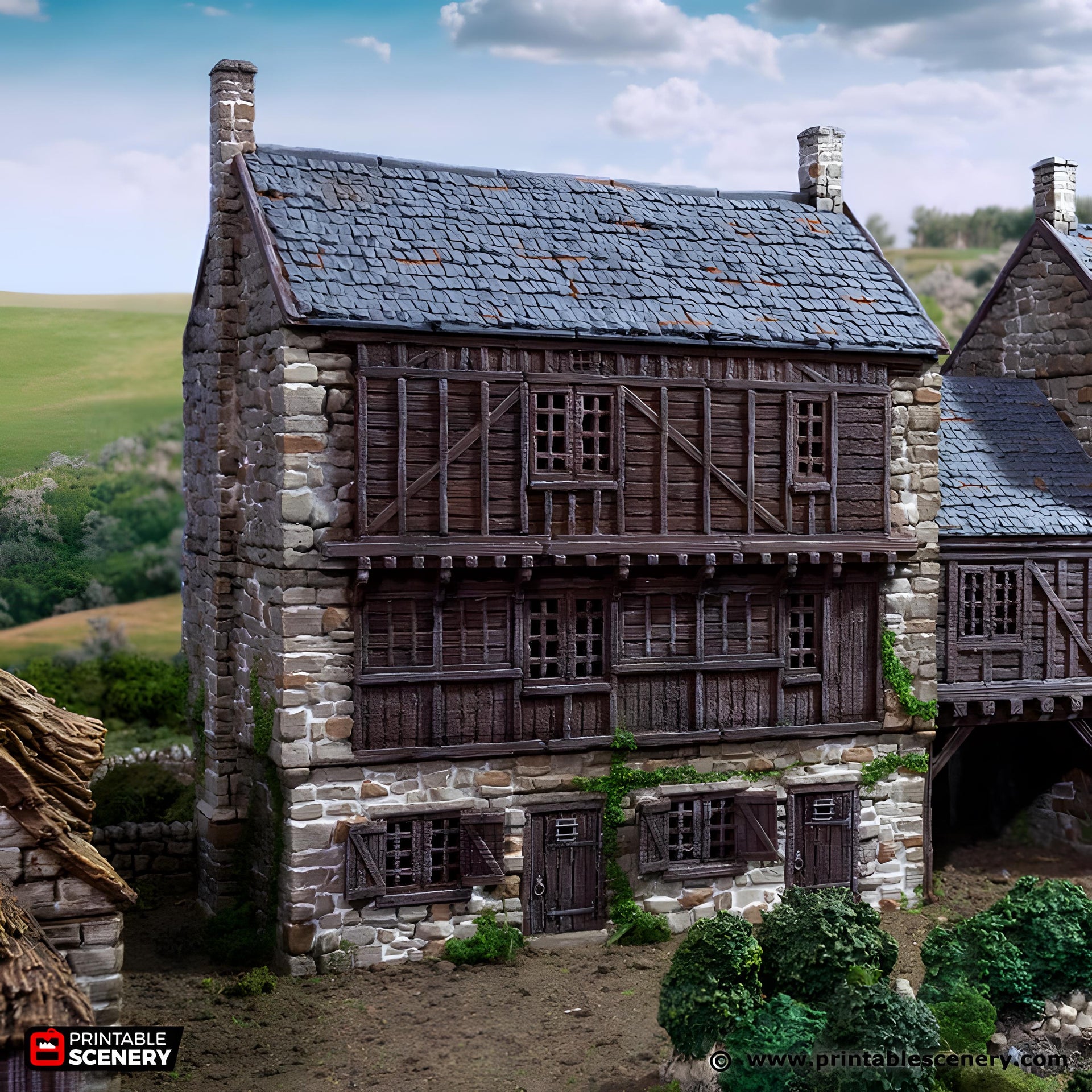 Cobblestone Way. King and Country, 15mm, 28mm, 32mm - Printable Scenery | 28mm and 32mm | Wargaming | DnD | Tabletop Roleplaying