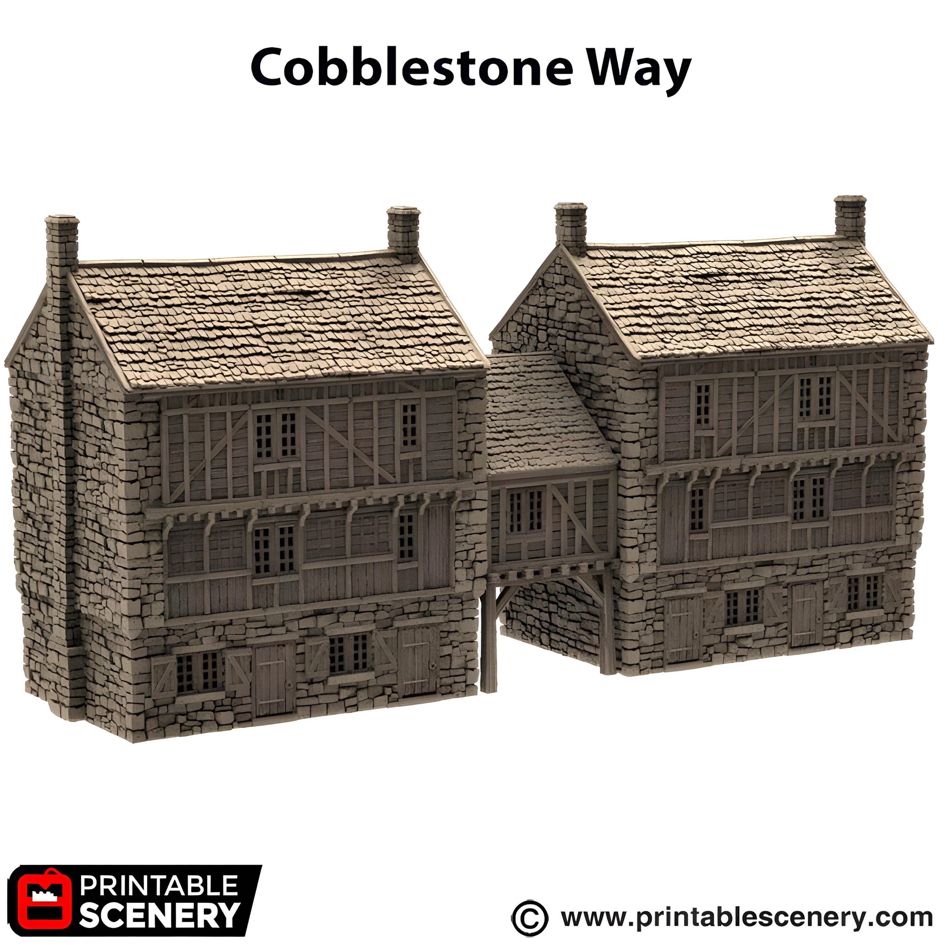 Cobblestone Way. King and Country, 15mm, 28mm, 32mm - Printable Scenery | 28mm and 32mm | Wargaming | DnD | Tabletop Roleplaying
