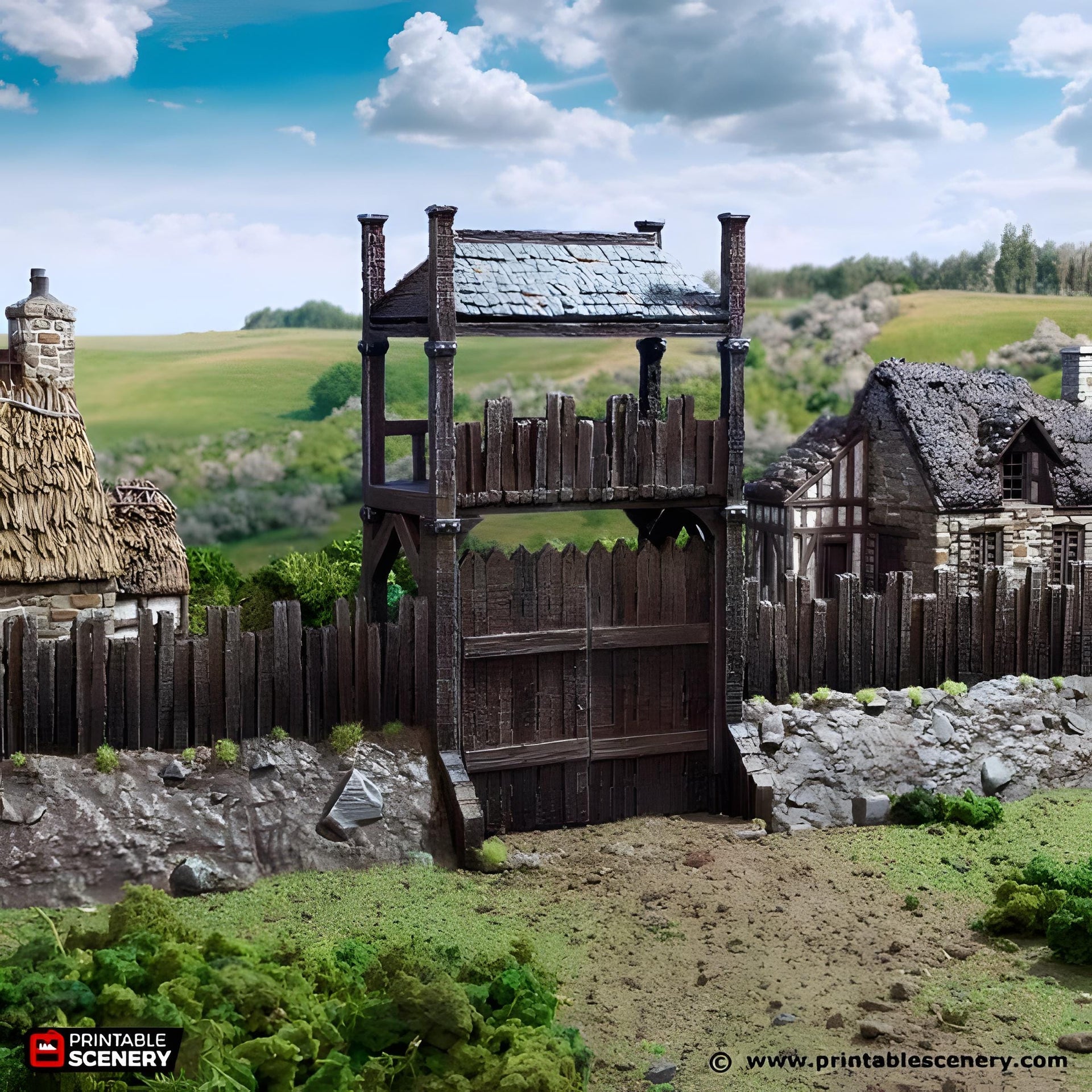 Norman Garrison Walls. King and Country, 15mm, 28mm, 32mm - Printable Scenery | 28mm and 32mm | Wargaming | DnD | Tabletop Roleplaying