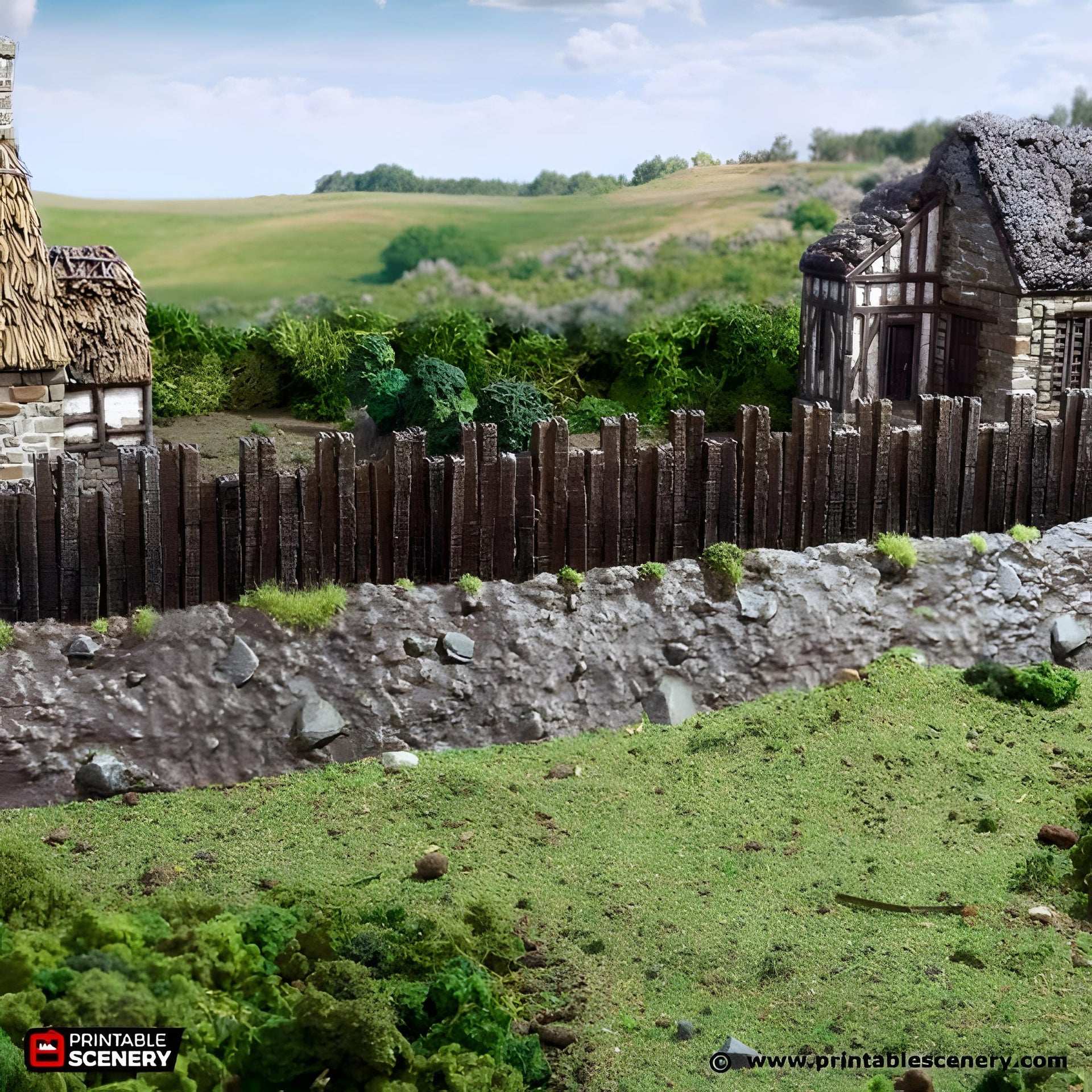 Norman Garrison Walls. King and Country, 15mm, 28mm, 32mm - Printable Scenery | 28mm and 32mm | Wargaming | DnD | Tabletop Roleplaying