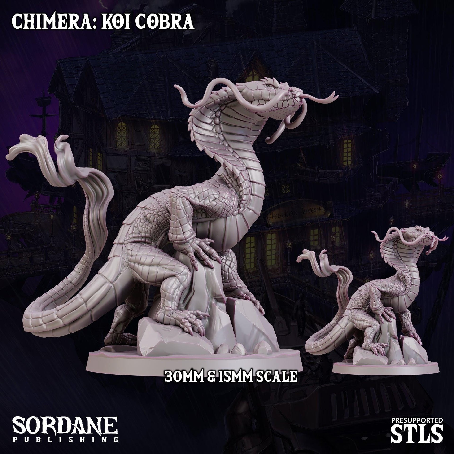 Chimera Koi Cobra. Snake Dragon - Sordane Publishing | 28mm and 32mm | Wargaming | DnD | Tabletop Roleplaying