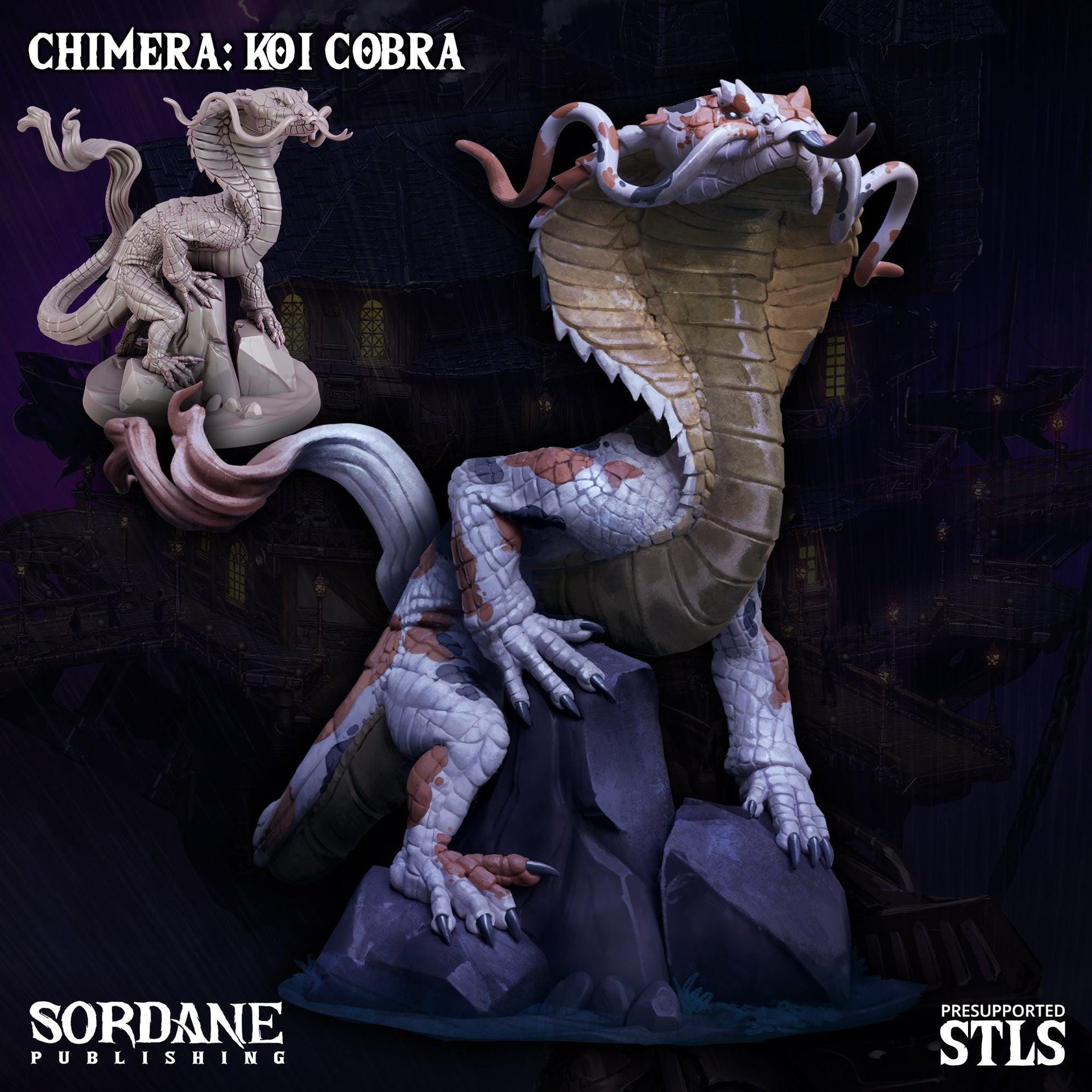 Chimera Koi Cobra. Snake Dragon - Sordane Publishing | 28mm and 32mm | Wargaming | DnD | Tabletop Roleplaying