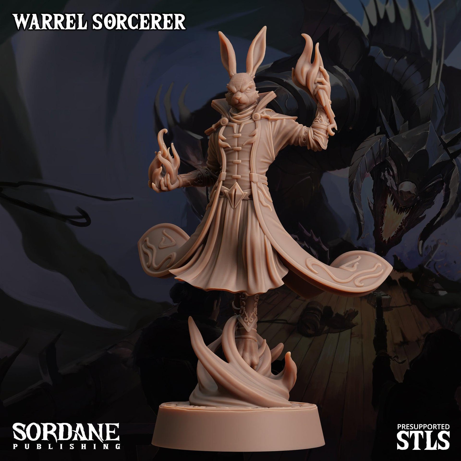 Warrel Sorcerer. Rabbitfolk Wizard - Sordane Publishing | 28mm and 32mm | Wargaming | DnD | Tabletop Roleplaying
