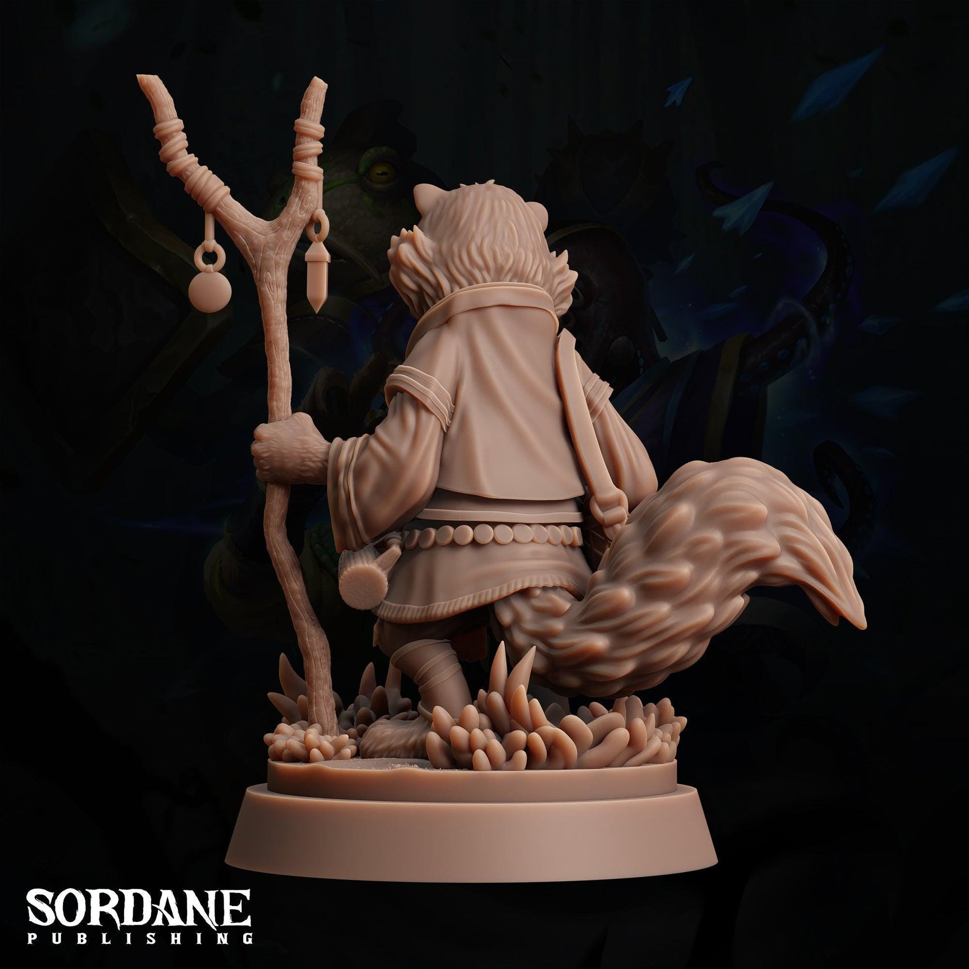 Rathkon Herbalist, Racoon Druid - Sordane Publishing | 28mm and 32mm | Wargaming | DnD | Tabletop Roleplaying