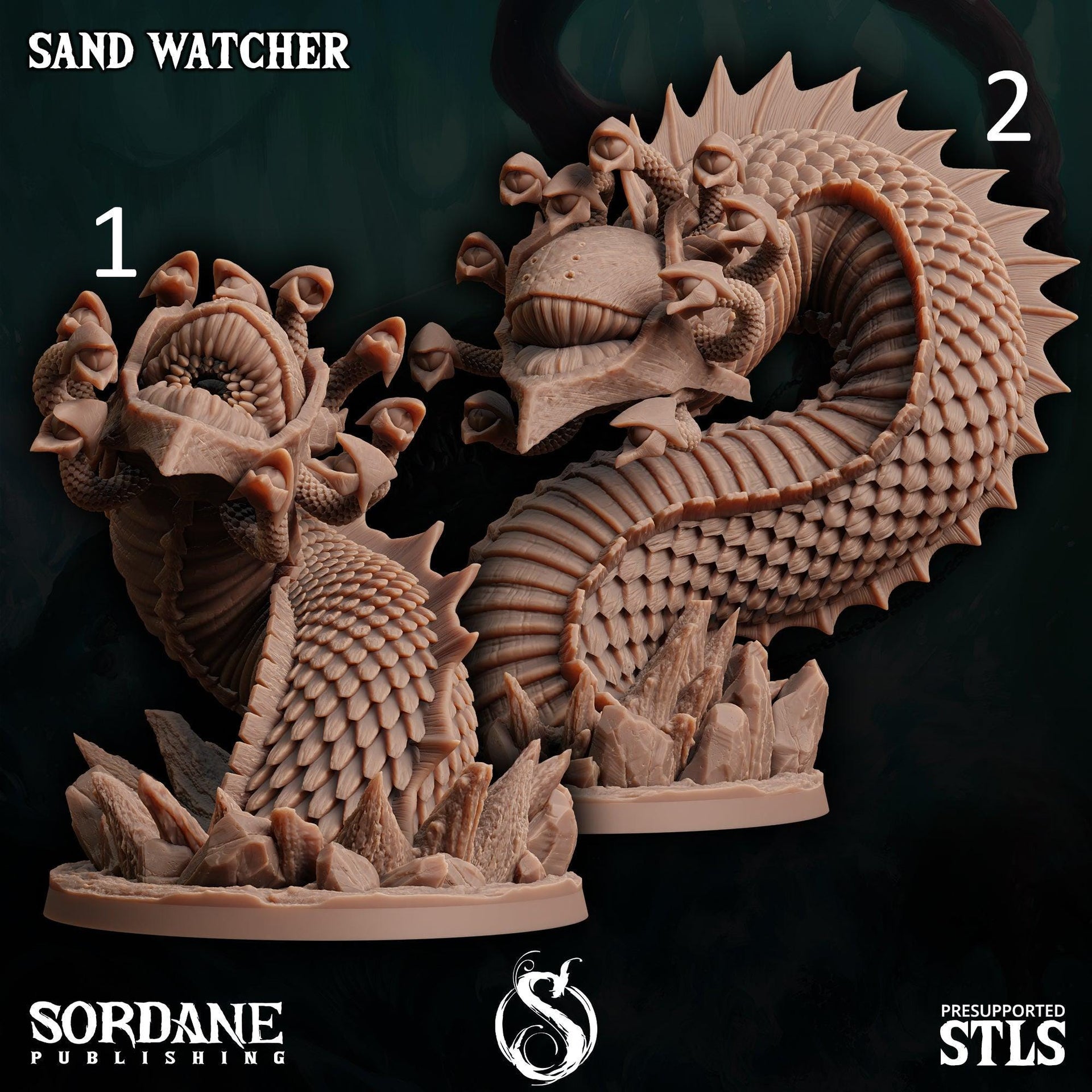 Sand Watcher, Eye Tyrant Worm - Sordane Publishing | 28mm and 32mm | Wargaming | DnD | Tabletop Roleplaying
