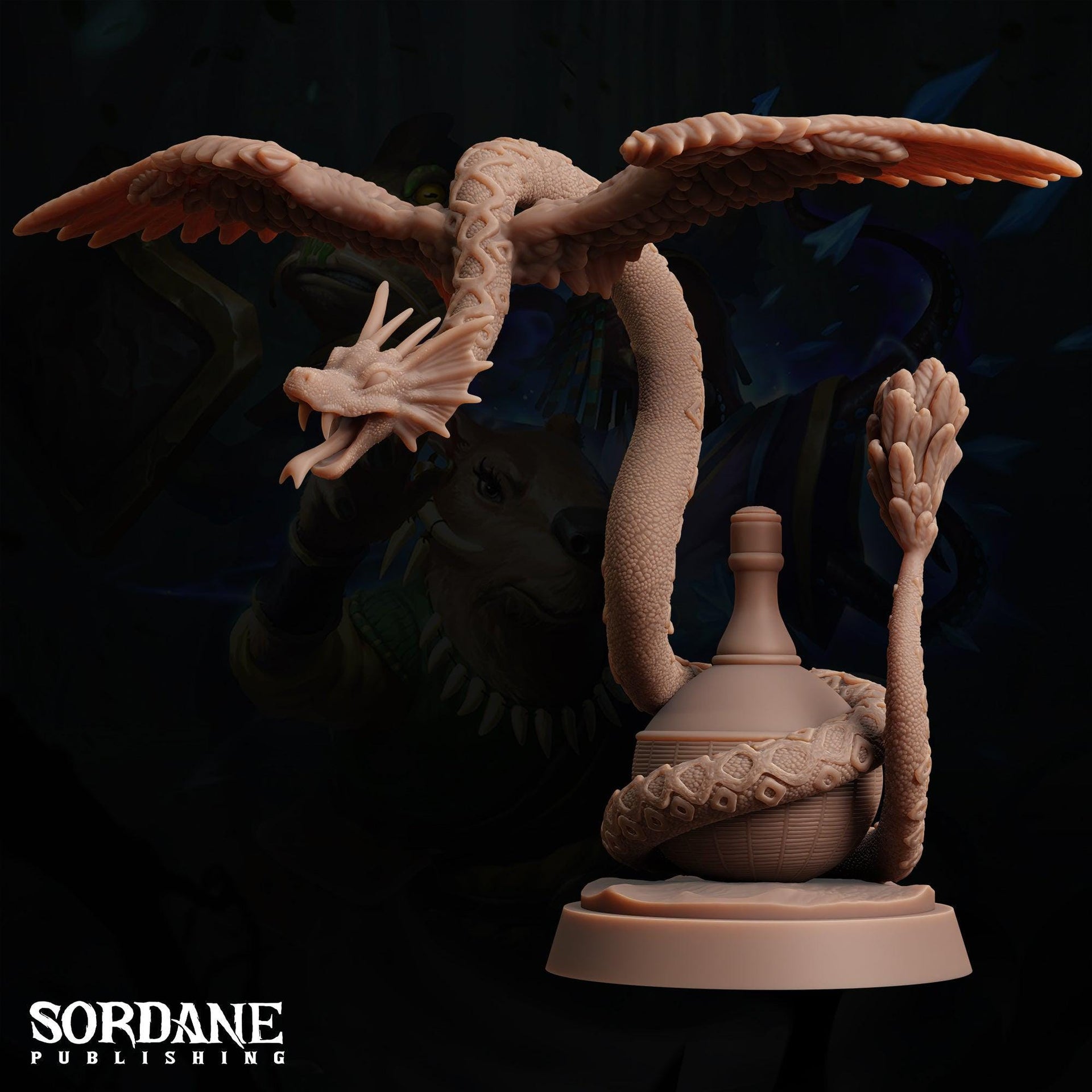 Snake Tuavala, winged Coatl - Sordane Publishing | 28mm and 32mm | Wargaming | DnD | Tabletop Roleplaying