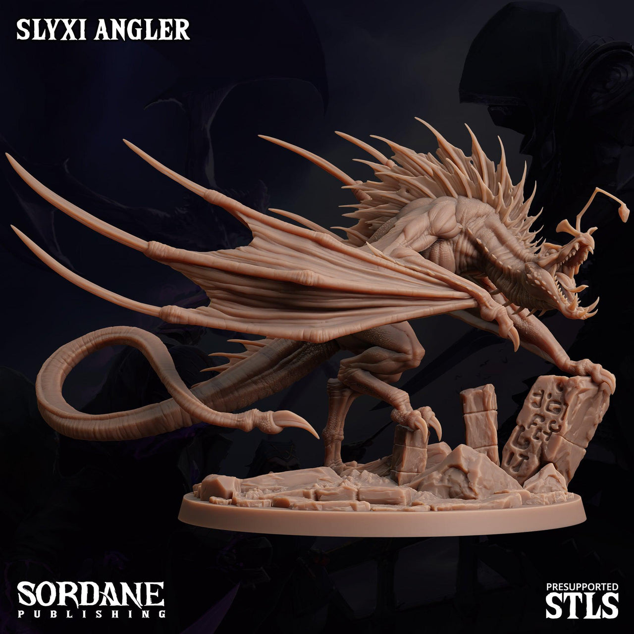Slyxi Angler, anglerfish dragon - Sordane Publishing | 28mm and 32mm | Wargaming | DnD | Tabletop Roleplaying