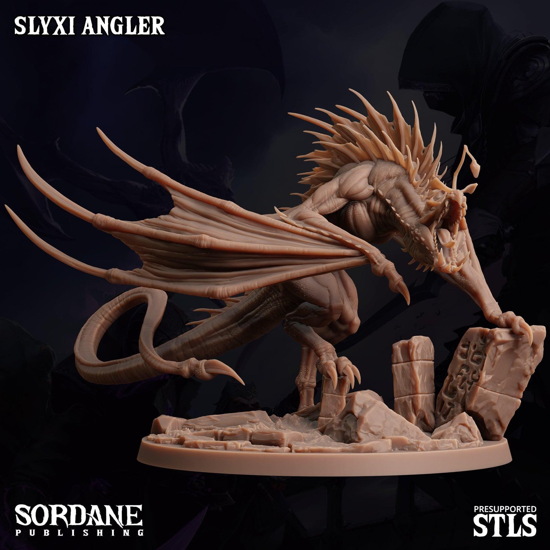 Slyxi Angler, anglerfish dragon - Sordane Publishing | 28mm and 32mm | Wargaming | DnD | Tabletop Roleplaying