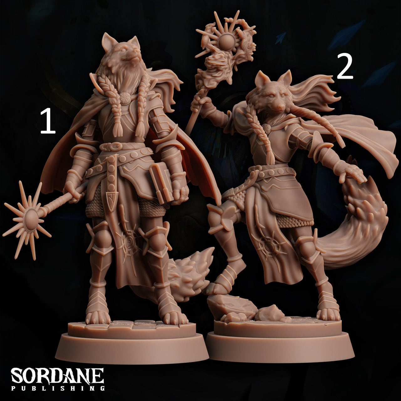 Isatis Paladin, Wolf Folk Knight - Sordane Publishing | 28mm and 32mm | Wargaming | DnD | Tabletop Roleplaying