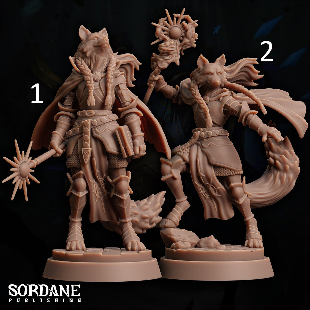Isatis Paladin, Wolf Folk Knight - Sordane Publishing | 28mm and 32mm | Wargaming | DnD | Tabletop Roleplaying