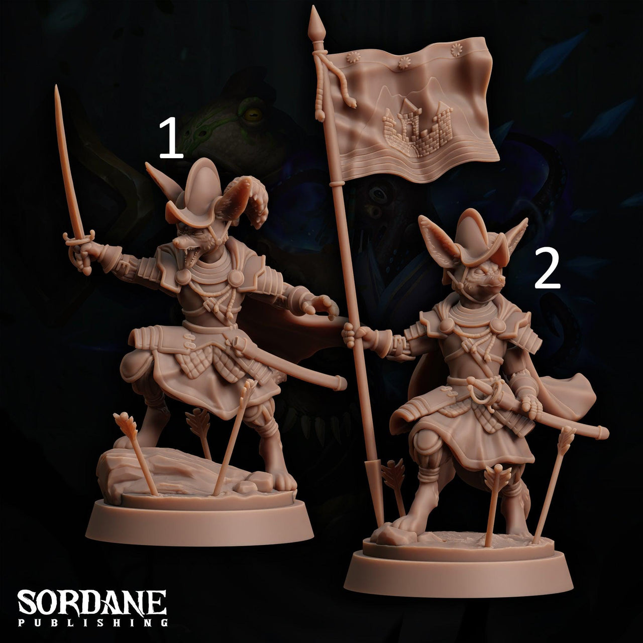 Colonial Royal Company Captain, Fennec Fox General - Sordane Publishing | 28mm and 32mm | Wargaming | DnD | Tabletop Roleplaying