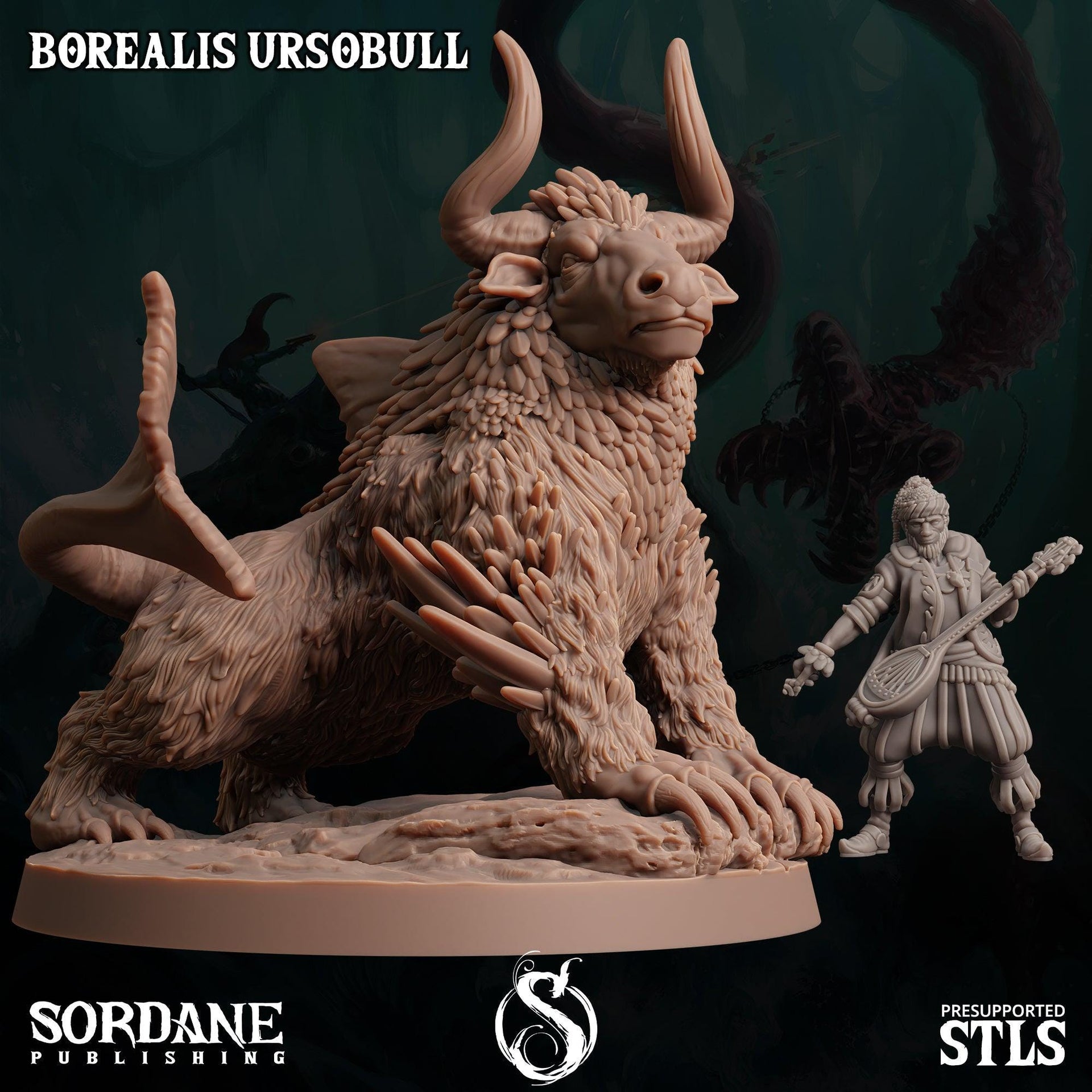 Borealis Ursobull. Auqatic Bull Hybrid - Sordane Publishing | 28mm and 32mm | Wargaming | DnD | Tabletop Roleplaying