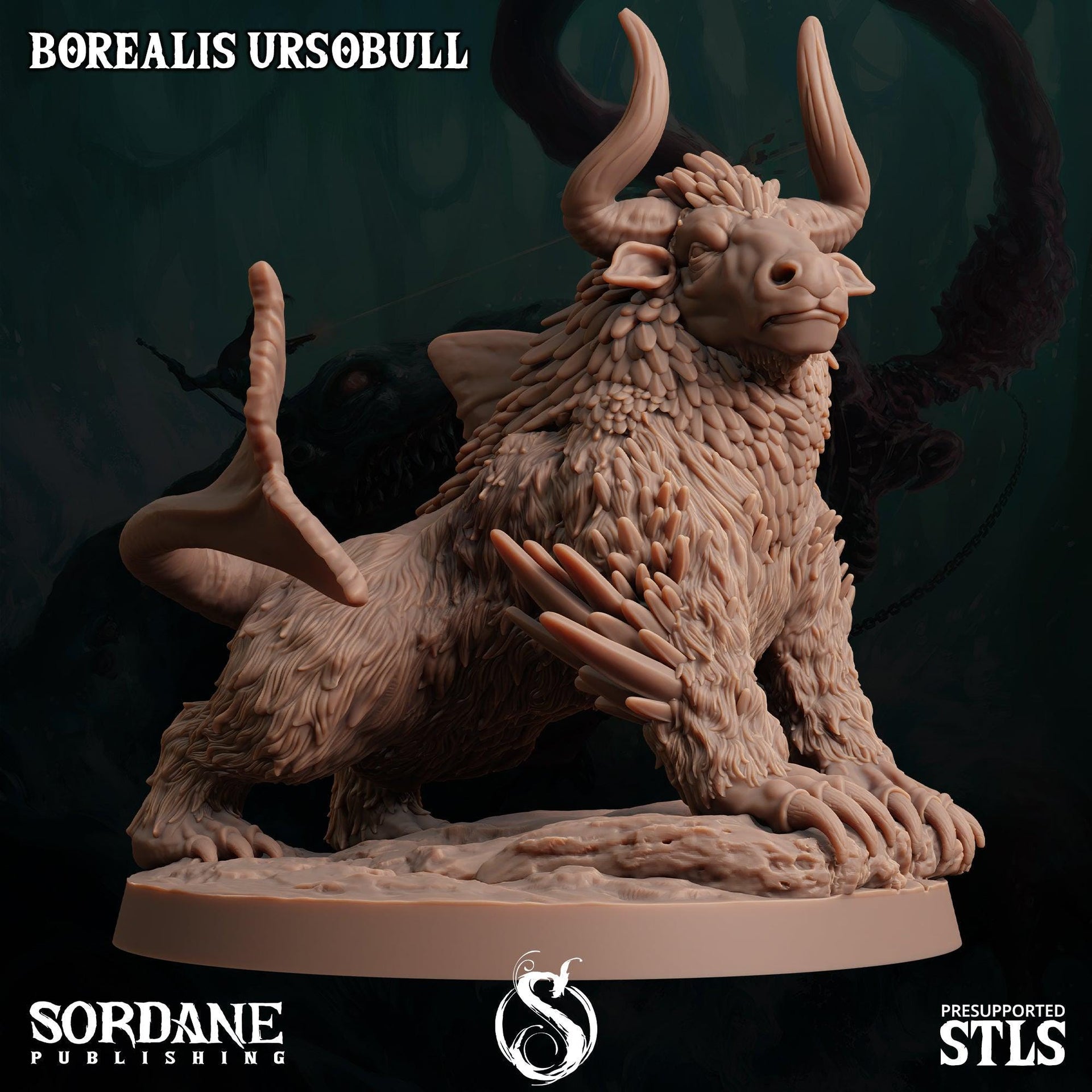 Borealis Ursobull. Auqatic Bull Hybrid - Sordane Publishing | 28mm and 32mm | Wargaming | DnD | Tabletop Roleplaying