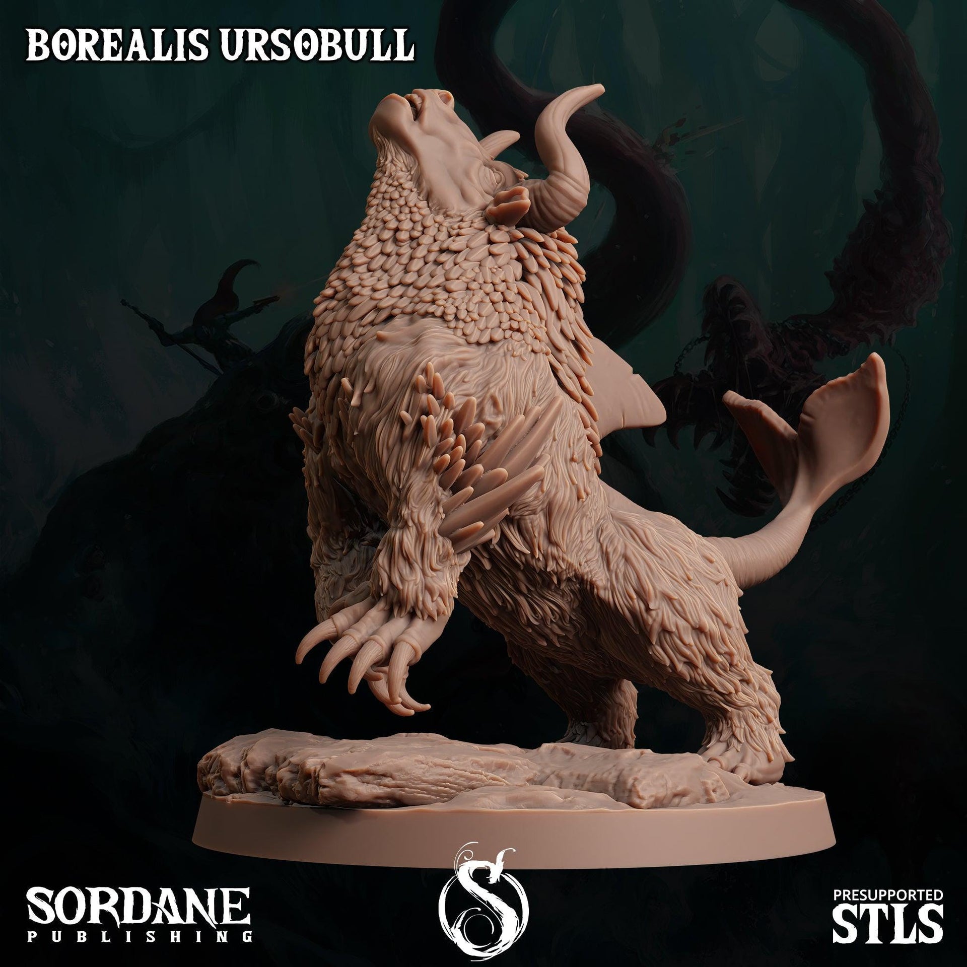 Borealis Ursobull. Auqatic Bull Hybrid - Sordane Publishing | 28mm and 32mm | Wargaming | DnD | Tabletop Roleplaying
