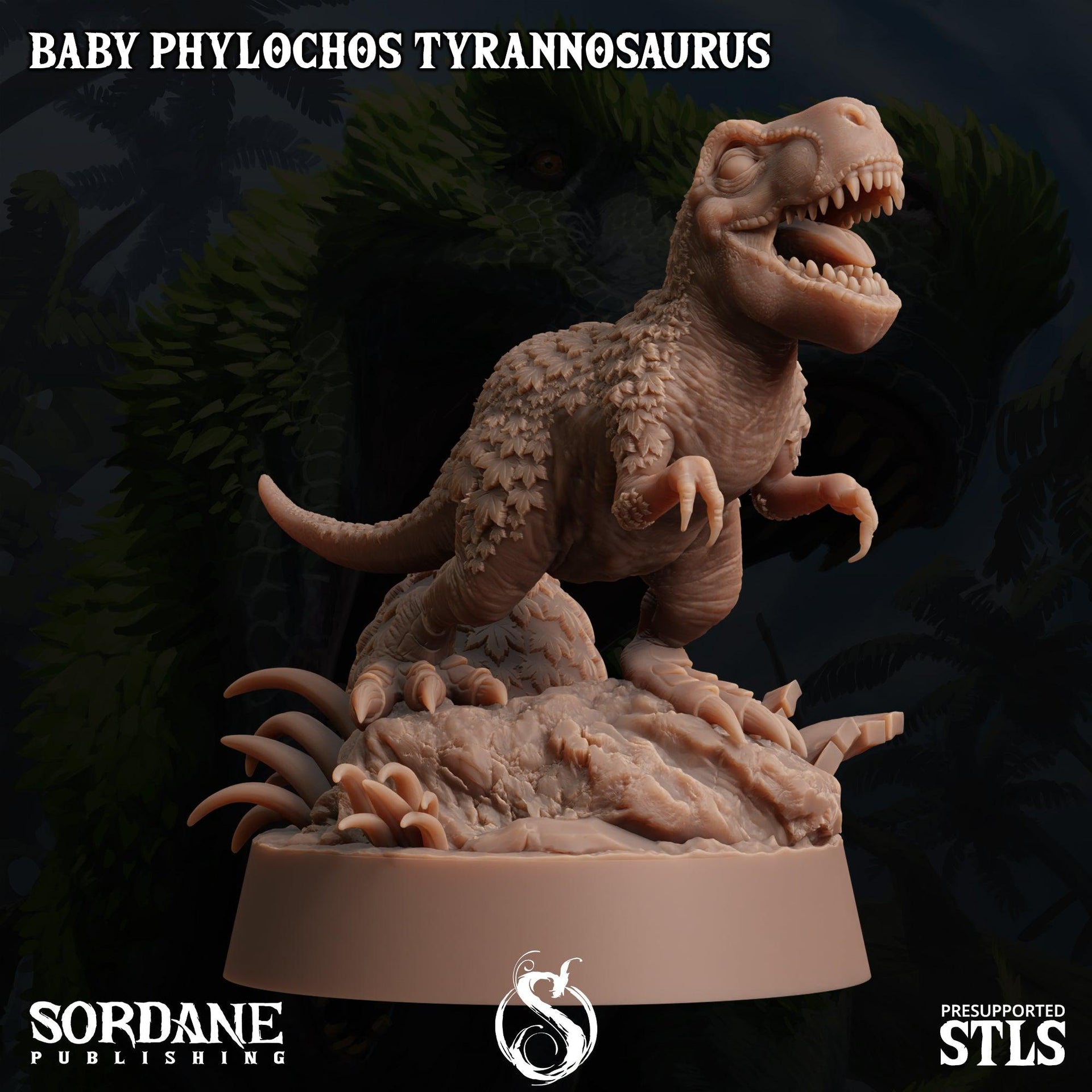 Baby Phylochos Tyrannosaurus, Tree Rex - Sordane Publishing | 28mm and 32mm | Wargaming | DnD | Tabletop Roleplaying