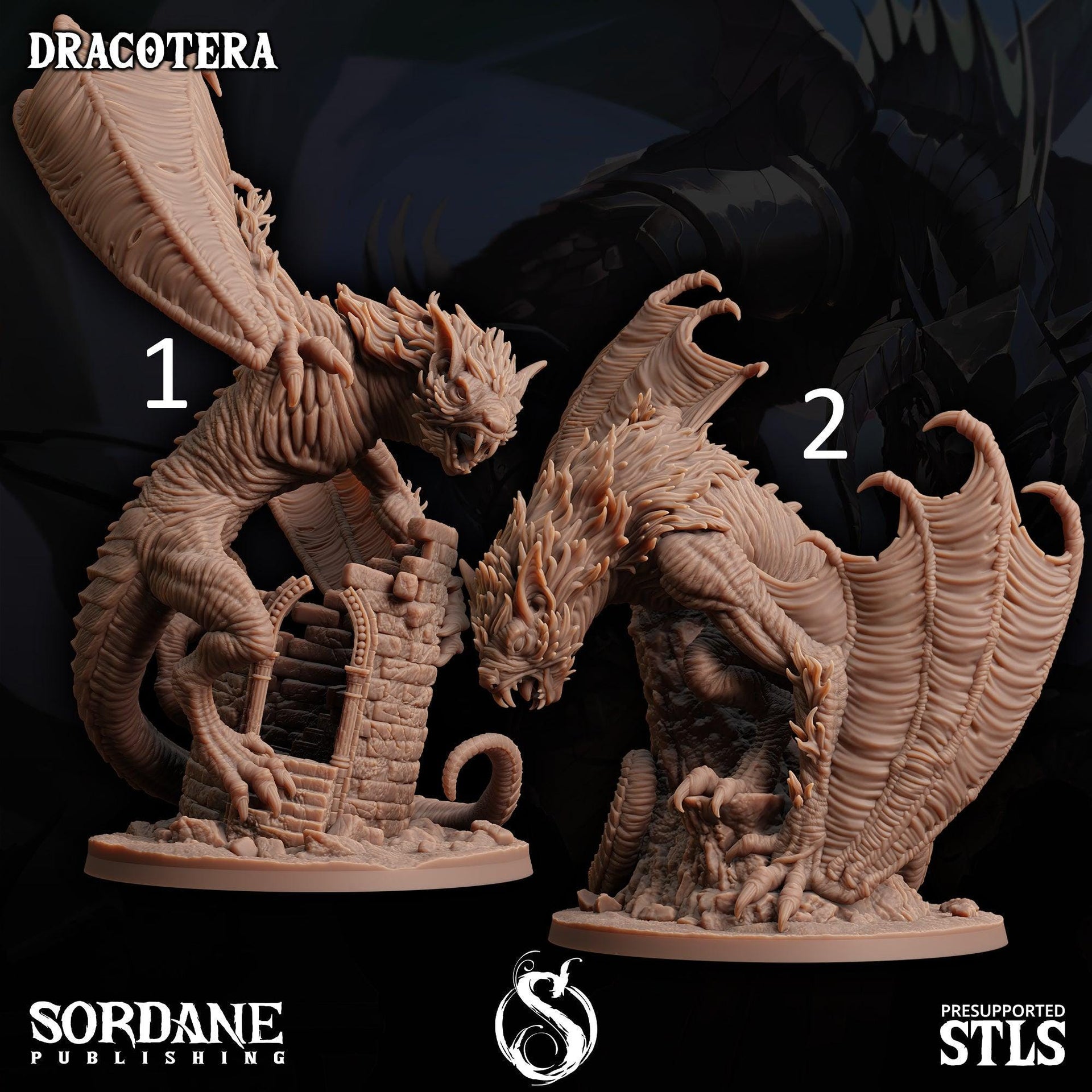 Dracoterra. Giant Bat Monster - Sordane Publishing | 28mm and 32mm | Wargaming | DnD | Tabletop Roleplaying
