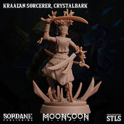 Kraalan Sorcerer Crstalbark. Corrupted Tree Folk - Sordane Publishing | 28mm and 32mm | Wargaming | DnD | Tabletop Roleplaying
