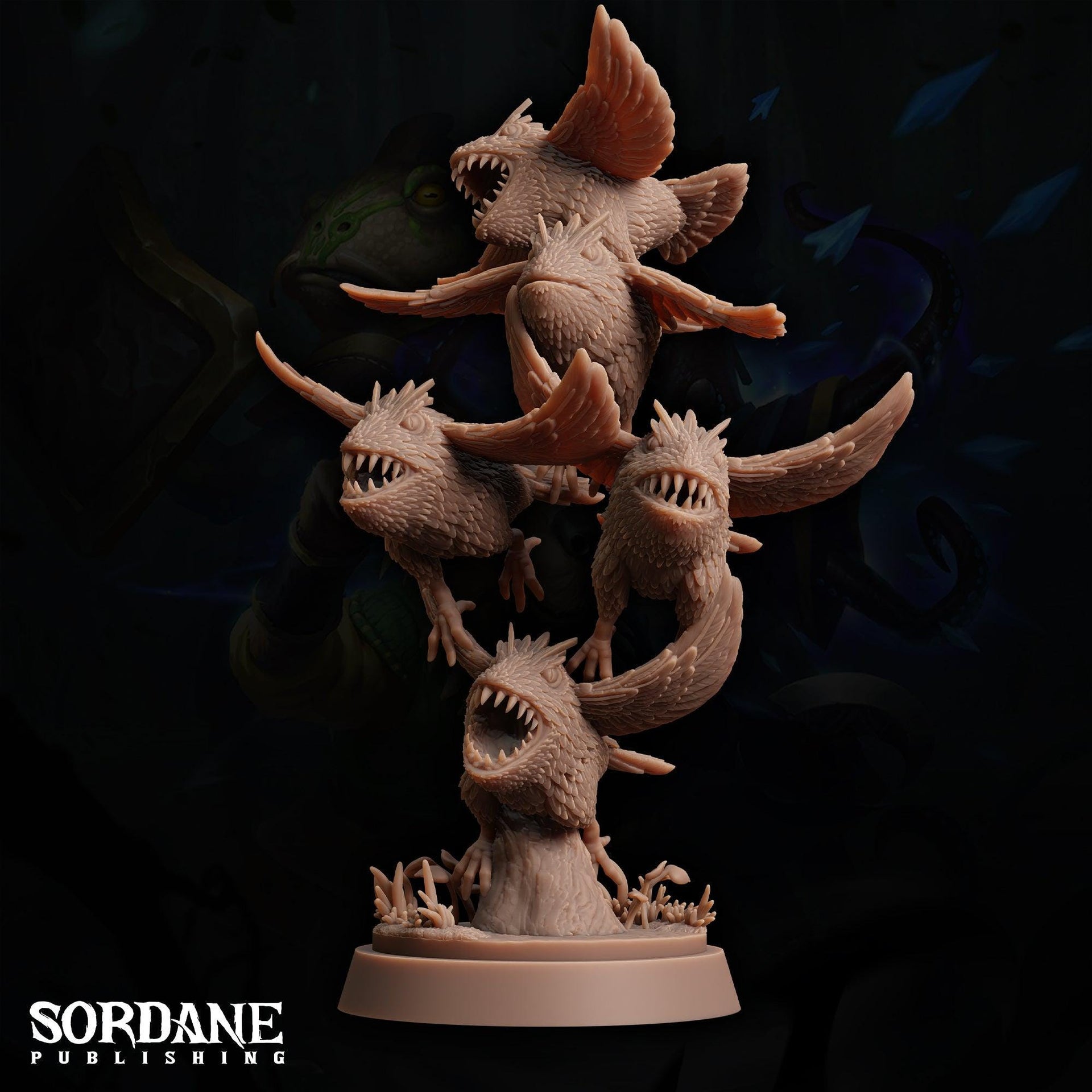 Kroko Swarml. Toothy Bird Monsters - Sordane Publishing | 28mm and 32mm | Wargaming | DnD | Tabletop Roleplaying