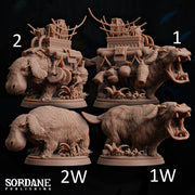 Pelk. Hairy Hippo Pack Animal- Sordane Publishing | 28mm and 32mm | Wargaming | DnD | Tabletop Roleplaying