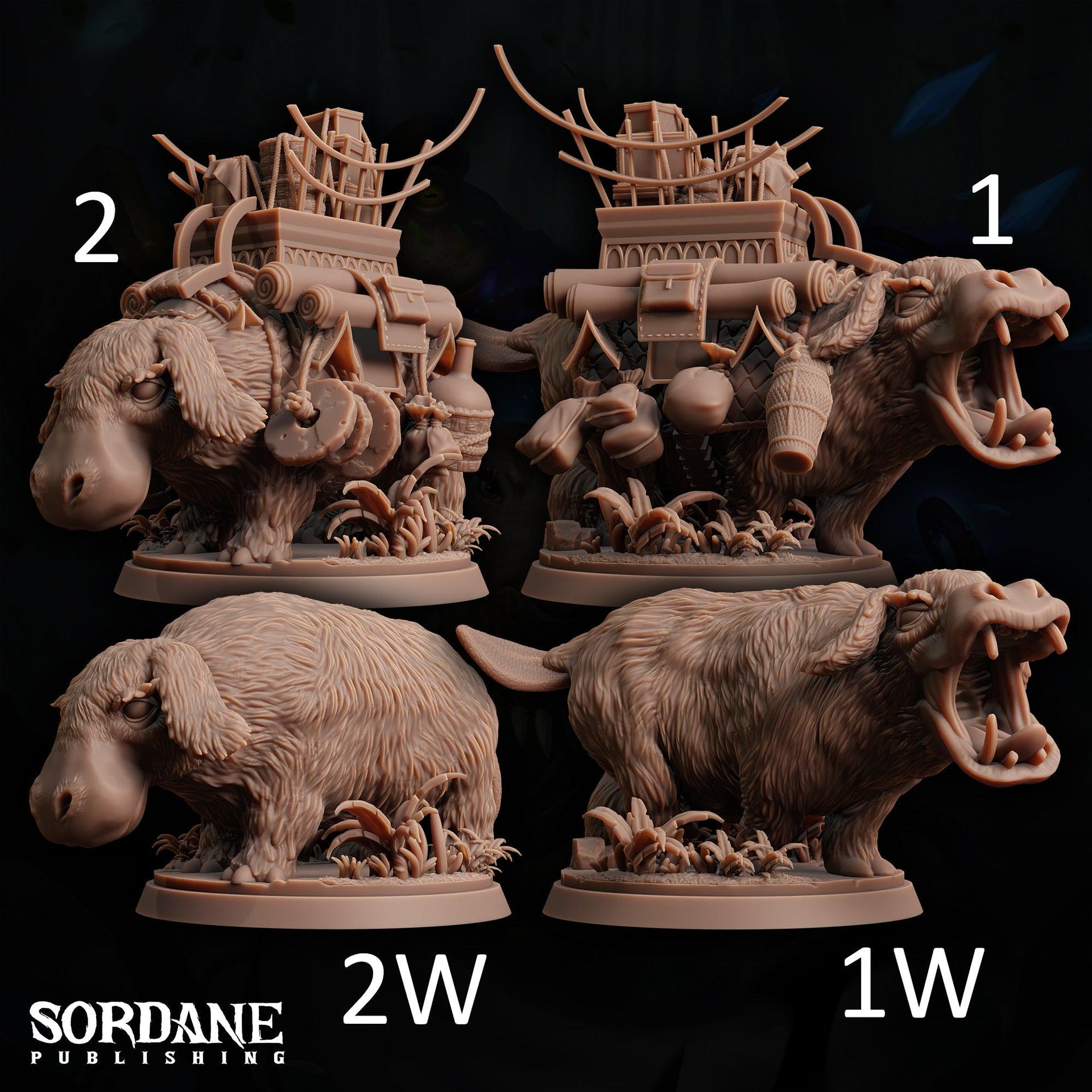Pelk. Hairy Hippo Pack Animal- Sordane Publishing | 28mm and 32mm | Wargaming | DnD | Tabletop Roleplaying