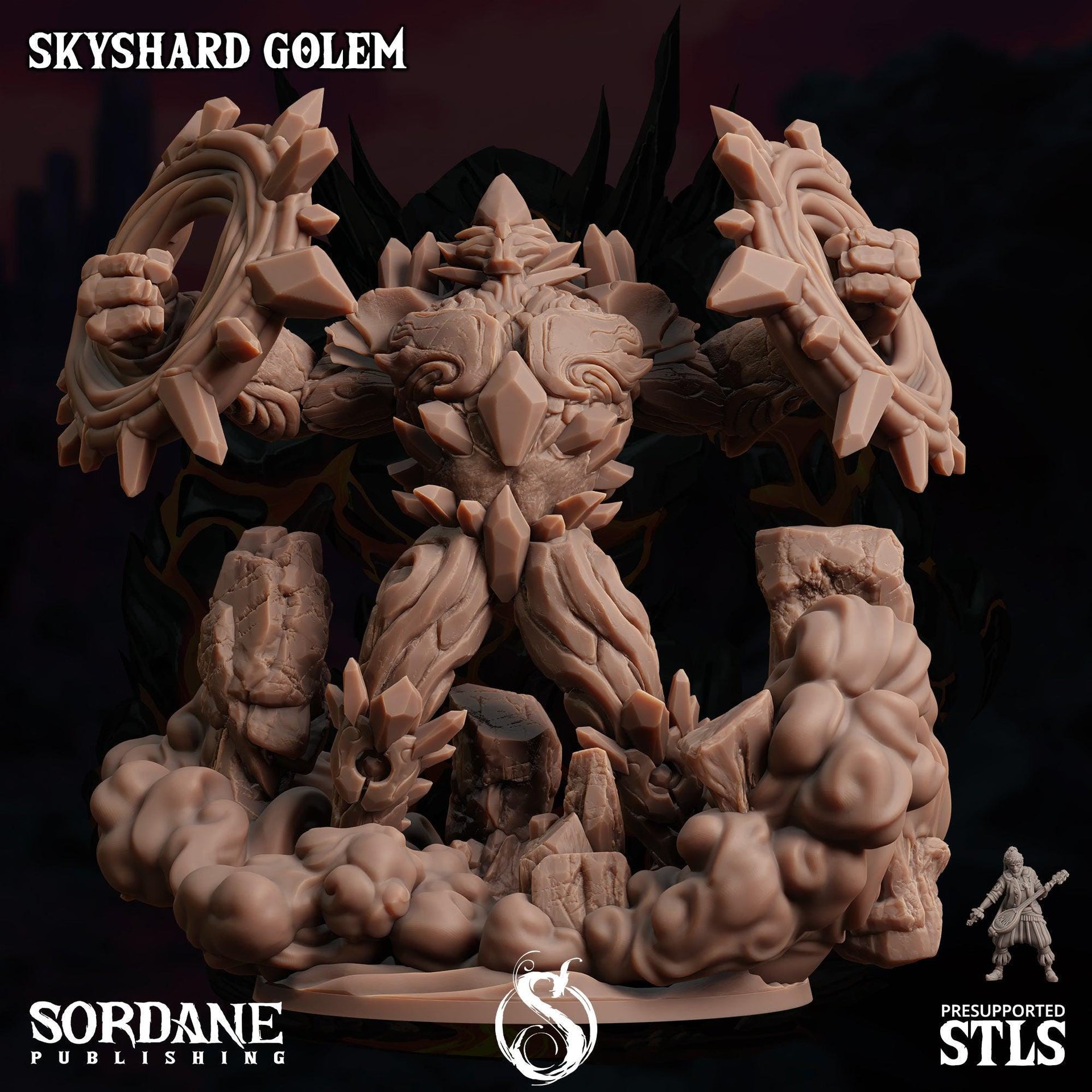 Skyshard Golem. Crystal Construct - Sordane Publishing | 28mm and 32mm | Wargaming | DnD | Tabletop Roleplaying