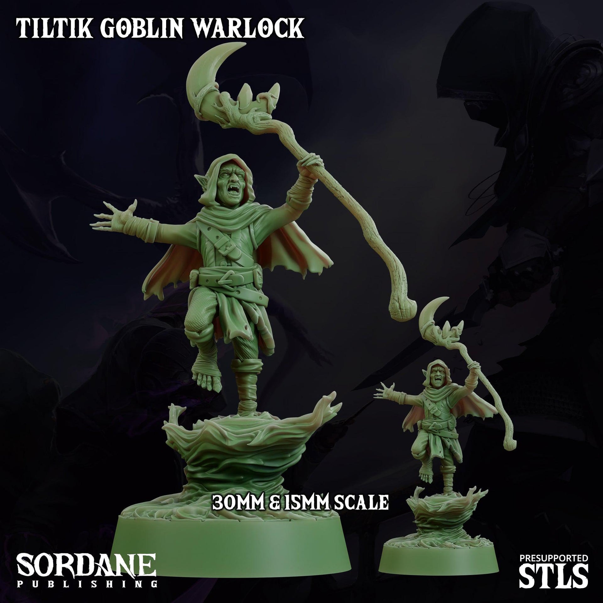 Tiltik Goblin Warlock - Sordane Publishing | 28mm and 32mm | Wargaming | DnD | Tabletop Roleplaying