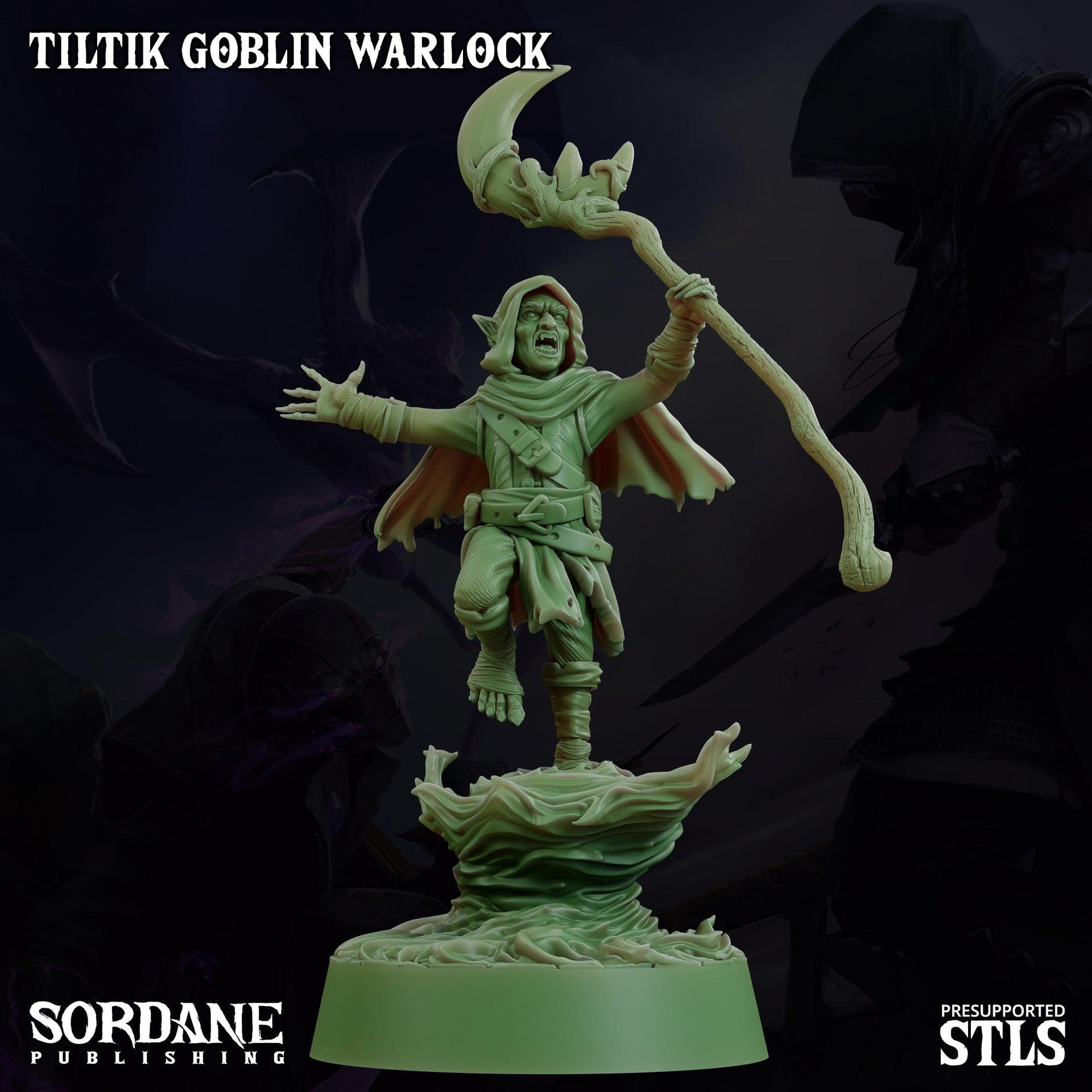 Tiltik Goblin Warlock - Sordane Publishing | 28mm and 32mm | Wargaming | DnD | Tabletop Roleplaying