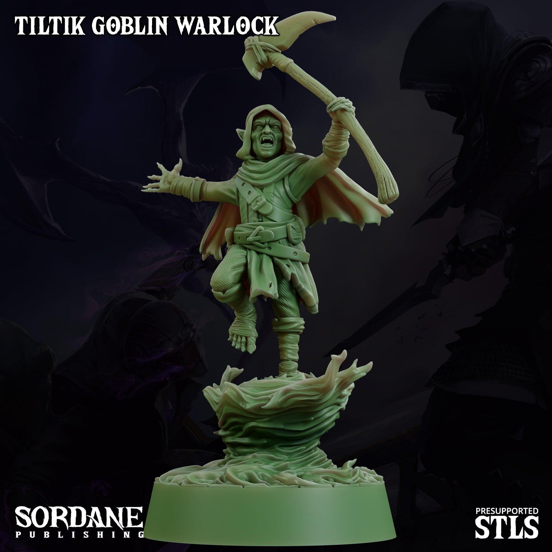 Tiltik Goblin Warlock - Sordane Publishing | 28mm and 32mm | Wargaming | DnD | Tabletop Roleplaying