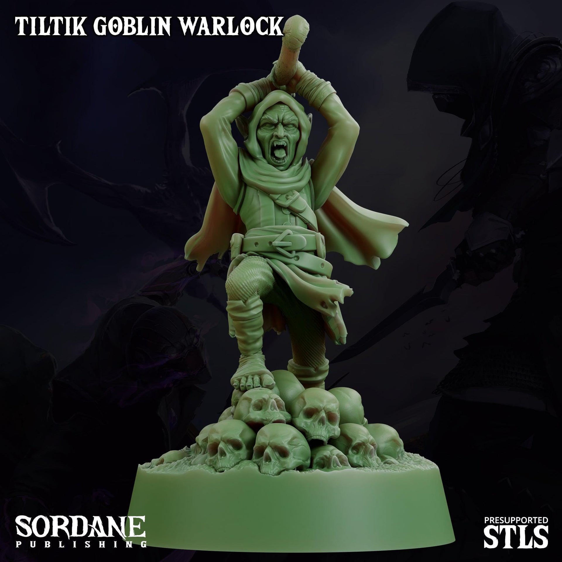 Tiltik Goblin Warlock - Sordane Publishing | 28mm and 32mm | Wargaming | DnD | Tabletop Roleplaying