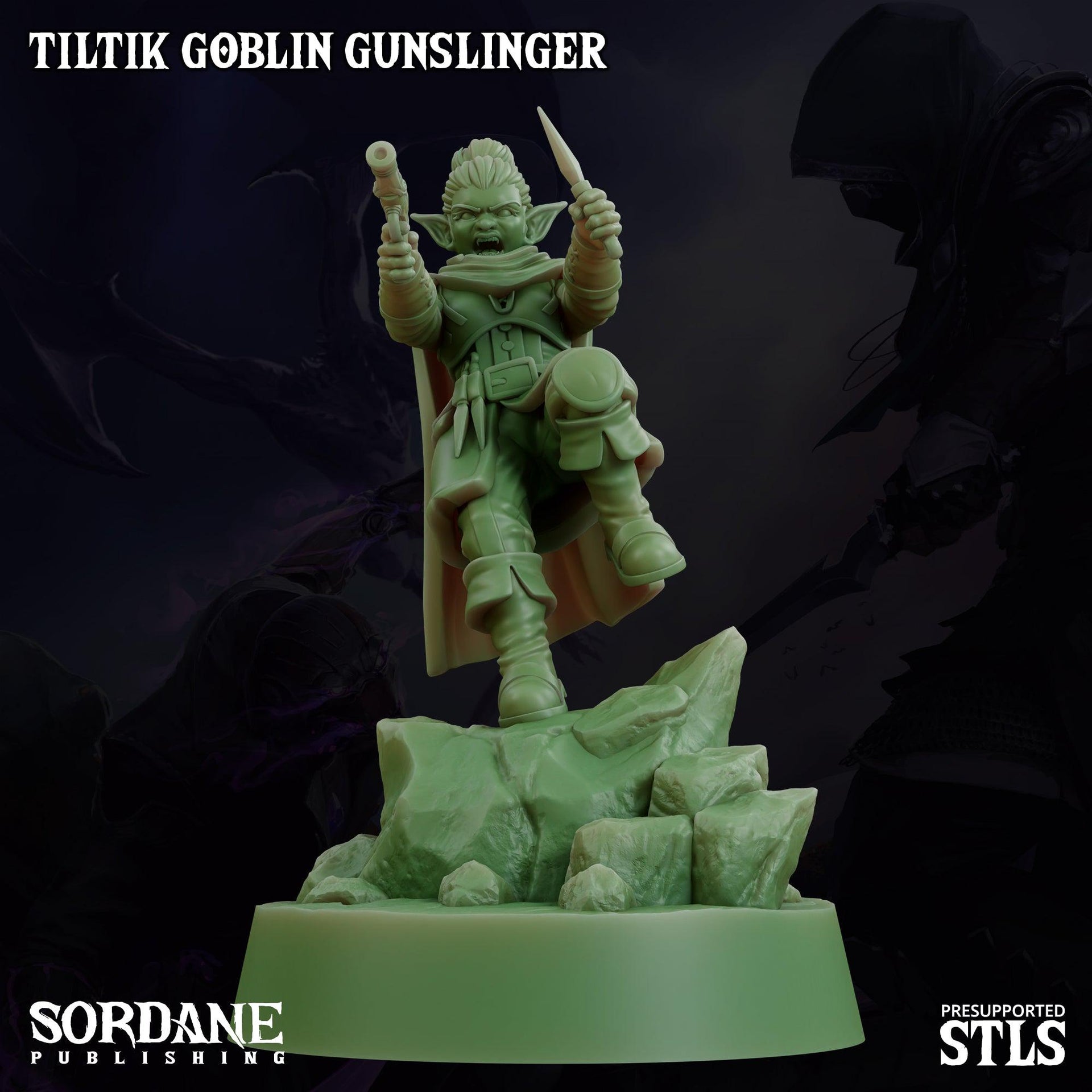 Tiltik Goblin Gunslinger - Sordane Publishing | 28mm and 32mm | Wargaming | DnD | Tabletop Roleplaying