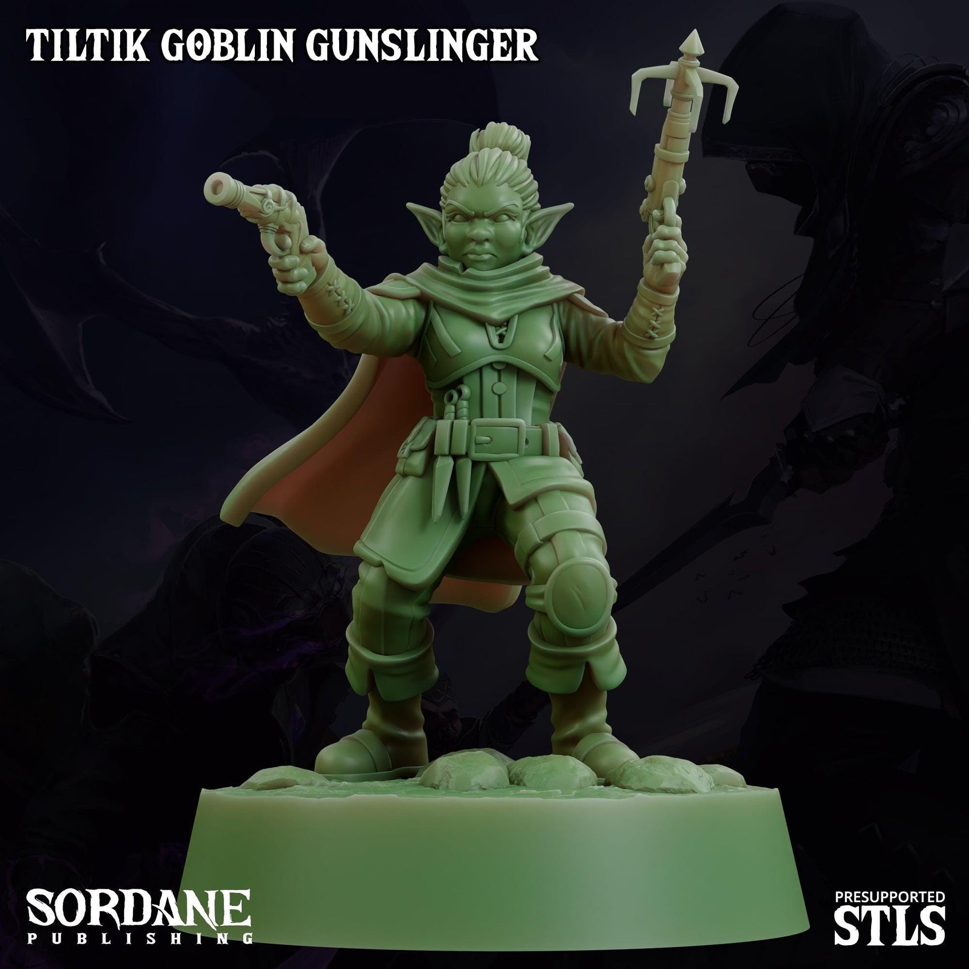 Tiltik Goblin Gunslinger - Sordane Publishing | 28mm and 32mm | Wargaming | DnD | Tabletop Roleplaying