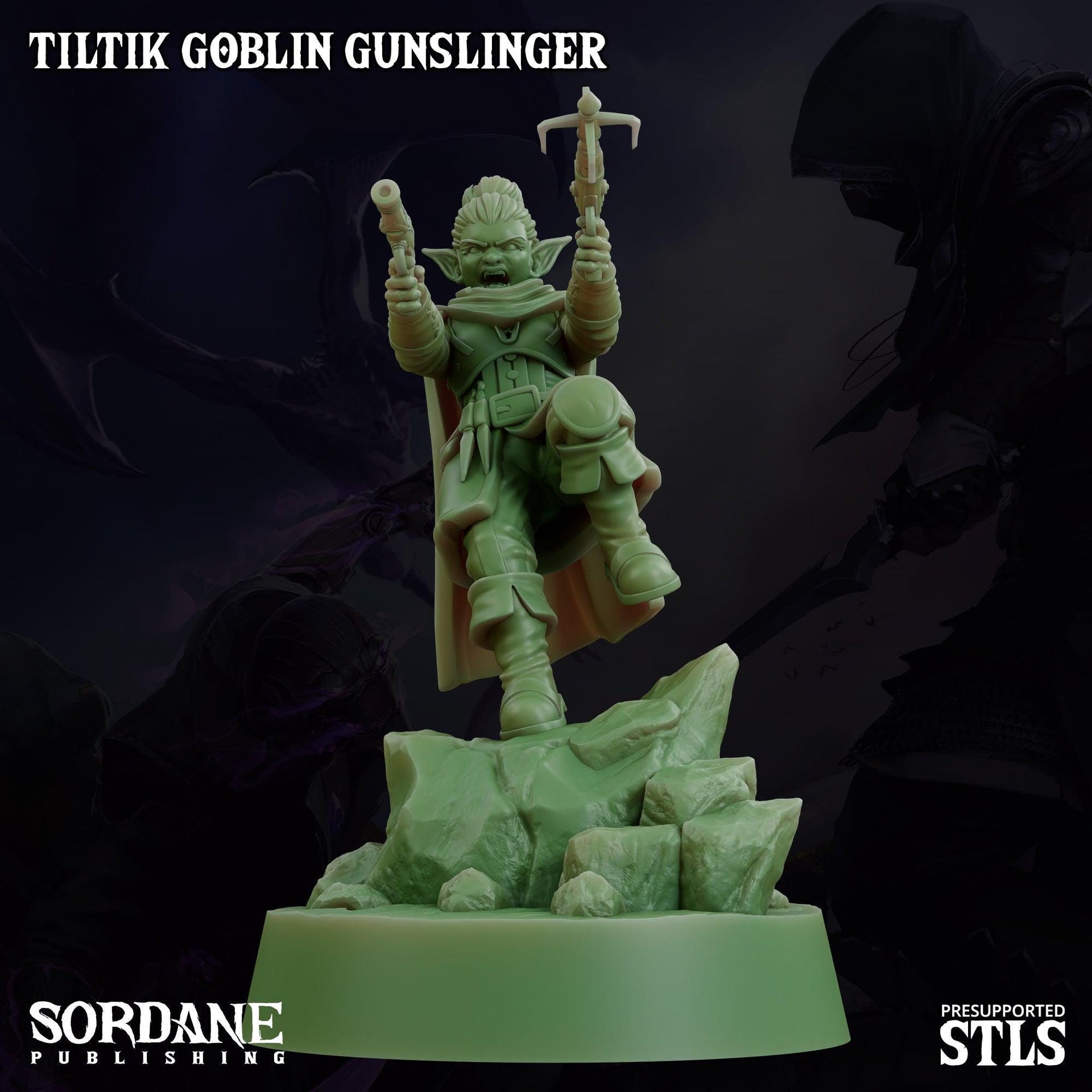 Tiltik Goblin Gunslinger - Sordane Publishing | 28mm and 32mm | Wargaming | DnD | Tabletop Roleplaying