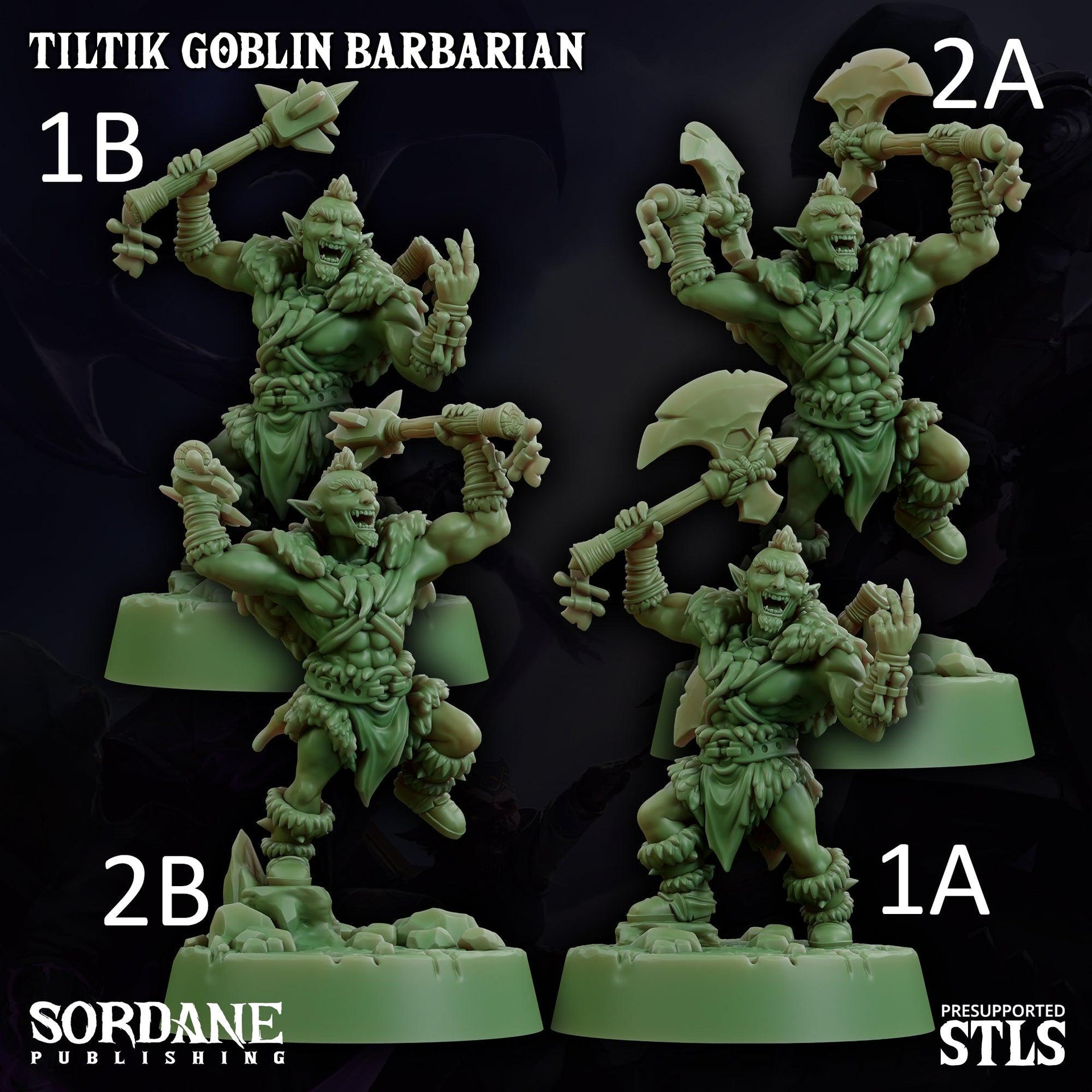 Tiltik Goblin Barbarian - Sordane Publishing | 28mm and 32mm | Wargaming | DnD | Tabletop Roleplaying