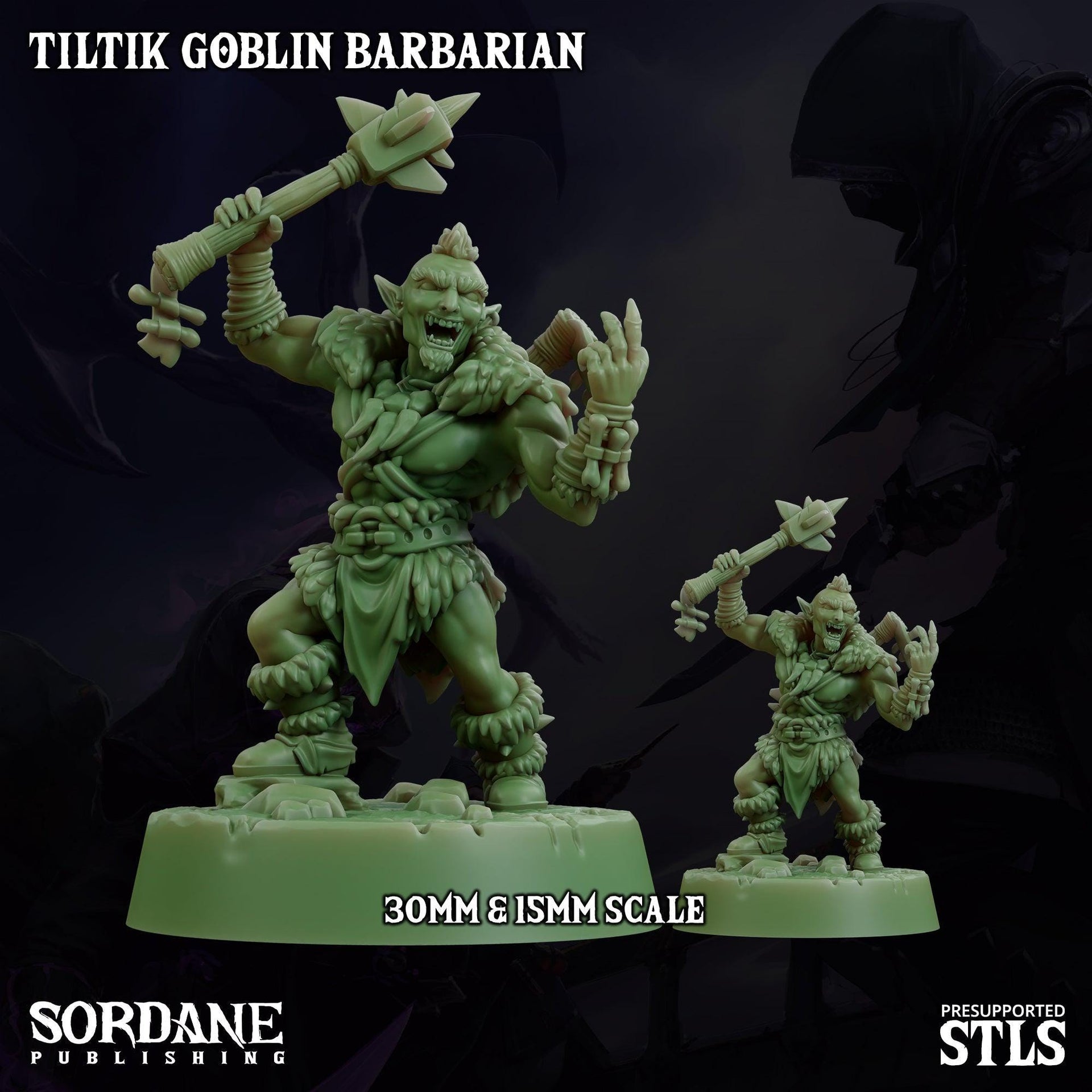 Tiltik Goblin Barbarian - Sordane Publishing | 28mm and 32mm | Wargaming | DnD | Tabletop Roleplaying