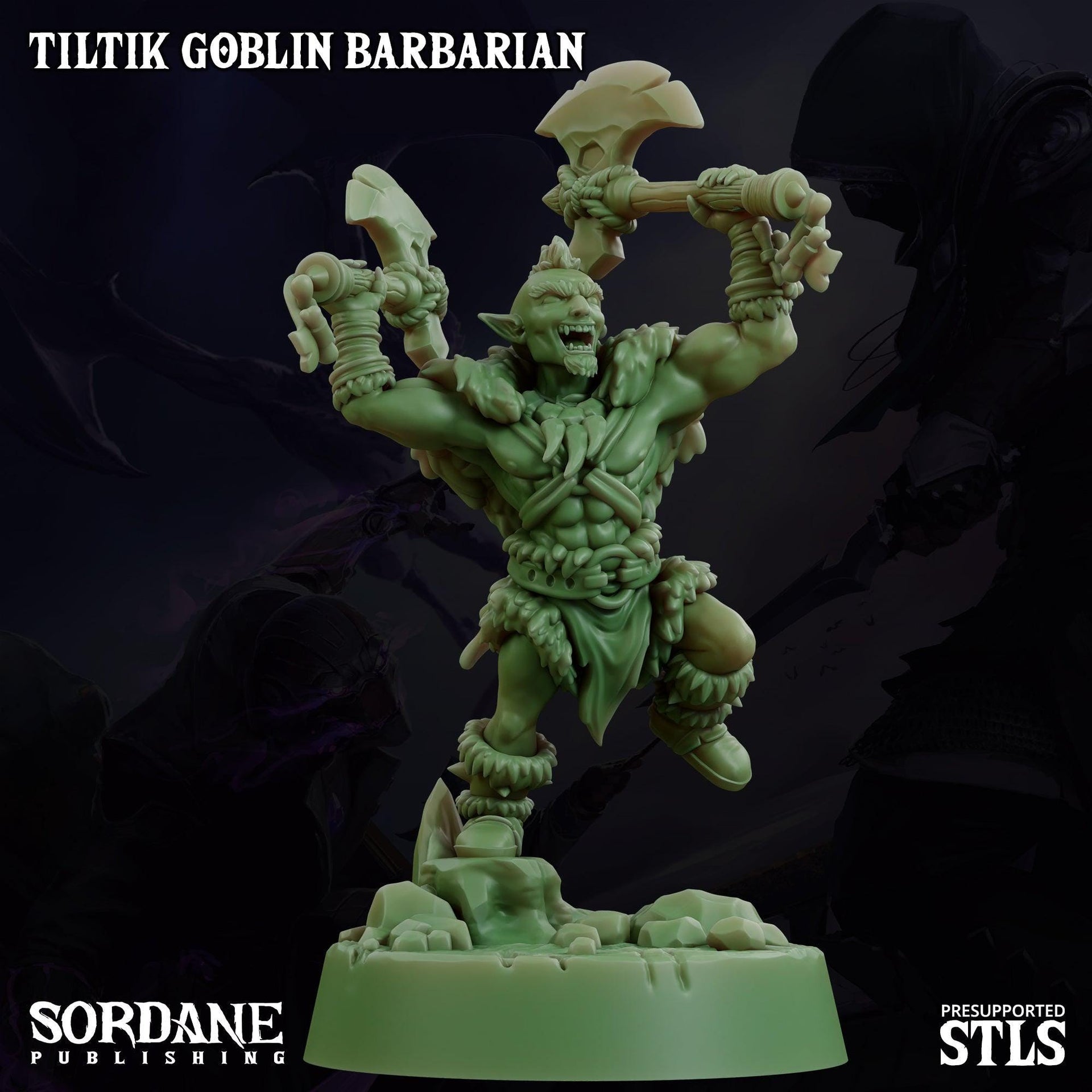 Tiltik Goblin Barbarian - Sordane Publishing | 28mm and 32mm | Wargaming | DnD | Tabletop Roleplaying