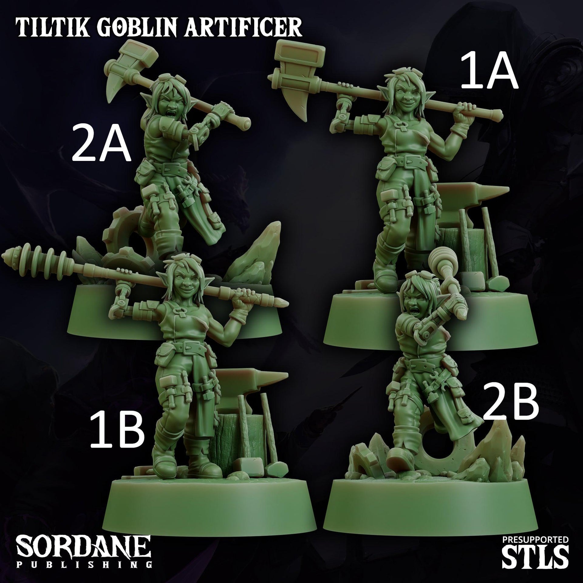 Tiltik Goblin Artificer - Sordane Publishing | 28mm and 32mm | Wargaming | DnD | Tabletop Roleplaying