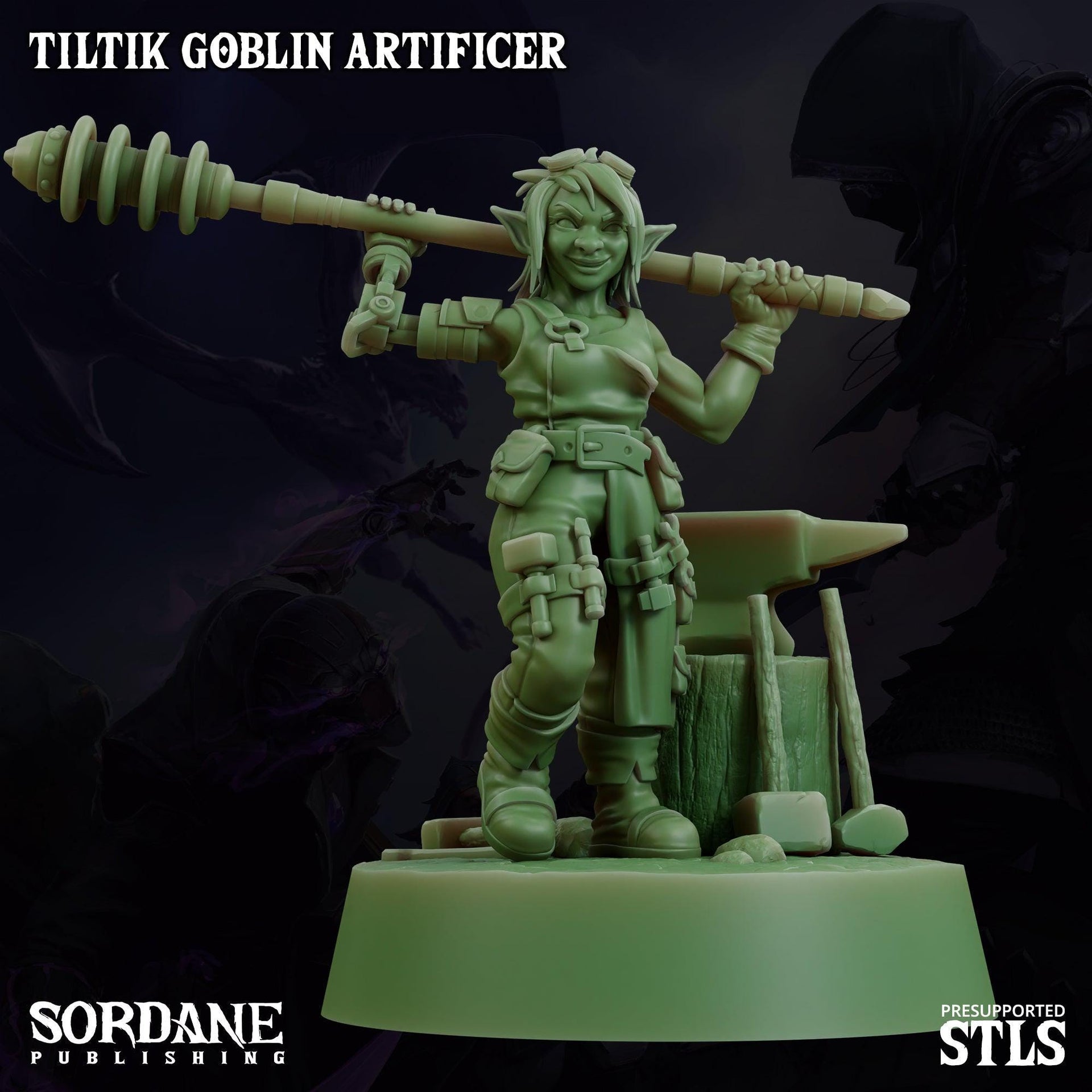 Tiltik Goblin Artificer - Sordane Publishing | 28mm and 32mm | Wargaming | DnD | Tabletop Roleplaying