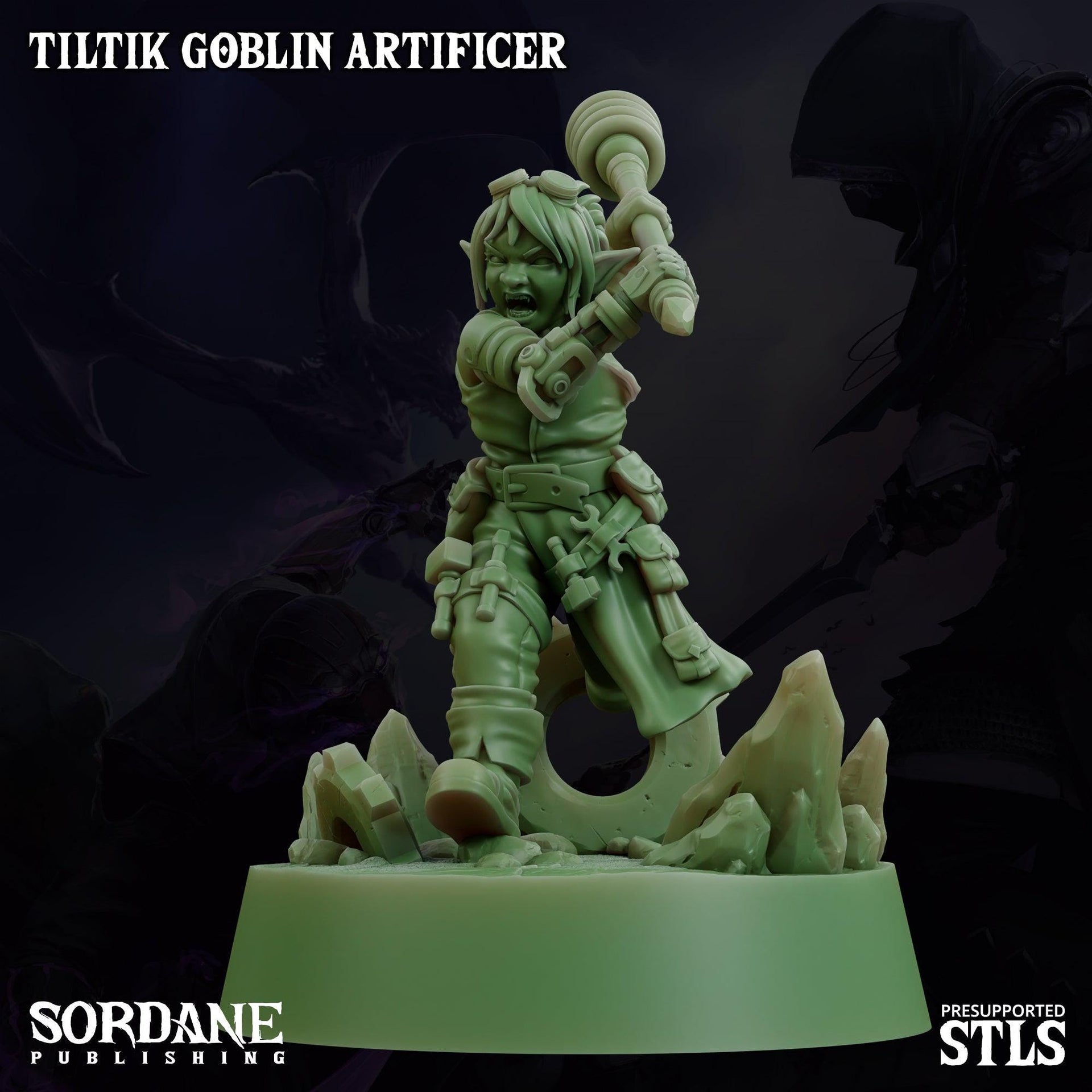 Tiltik Goblin Artificer - Sordane Publishing | 28mm and 32mm | Wargaming | DnD | Tabletop Roleplaying