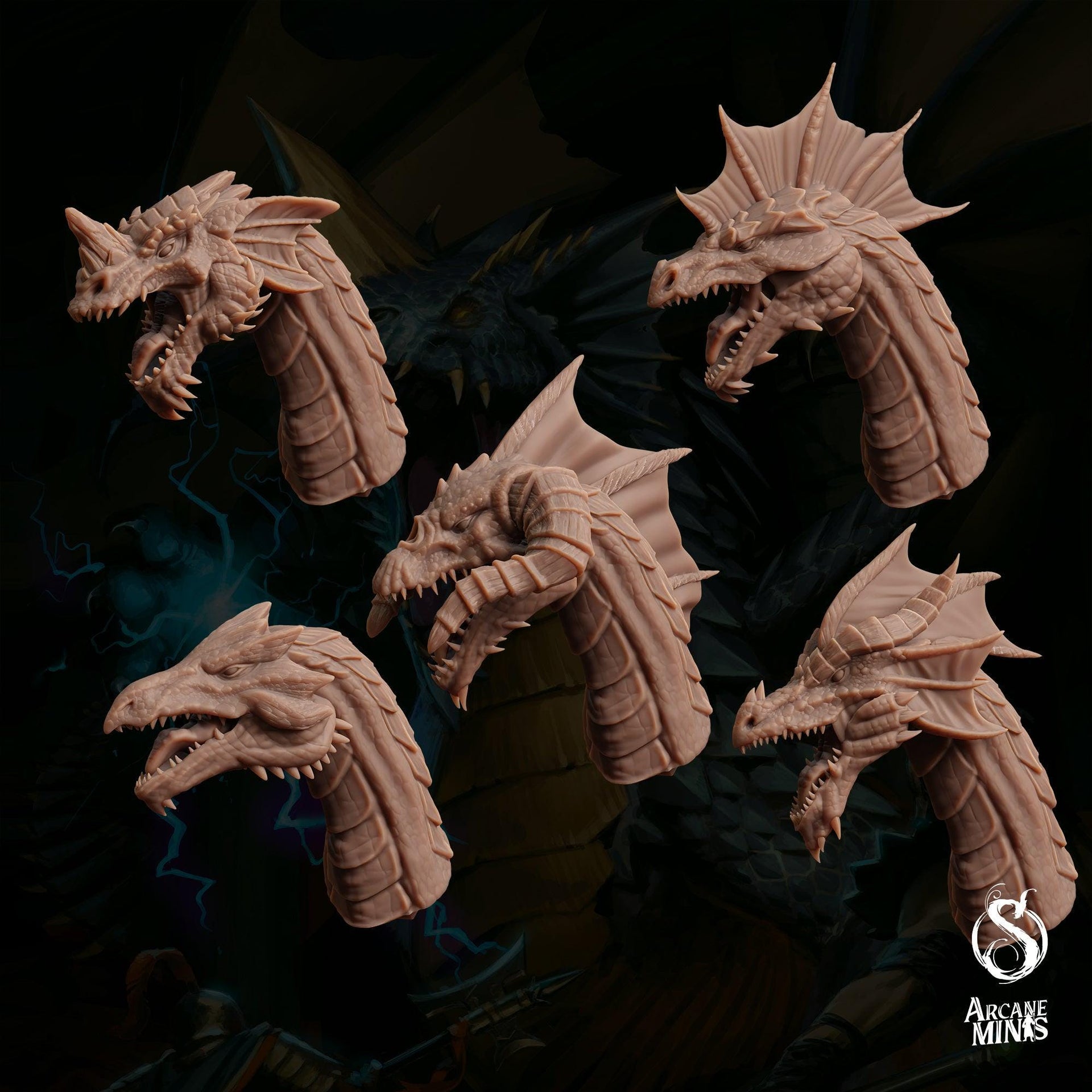 Drakkounds. Blake, Blue, Green, Red, and White Drakes - Sordane Publishing | 28mm and 32mm | Wargaming | DnD | Tabletop Roleplaying