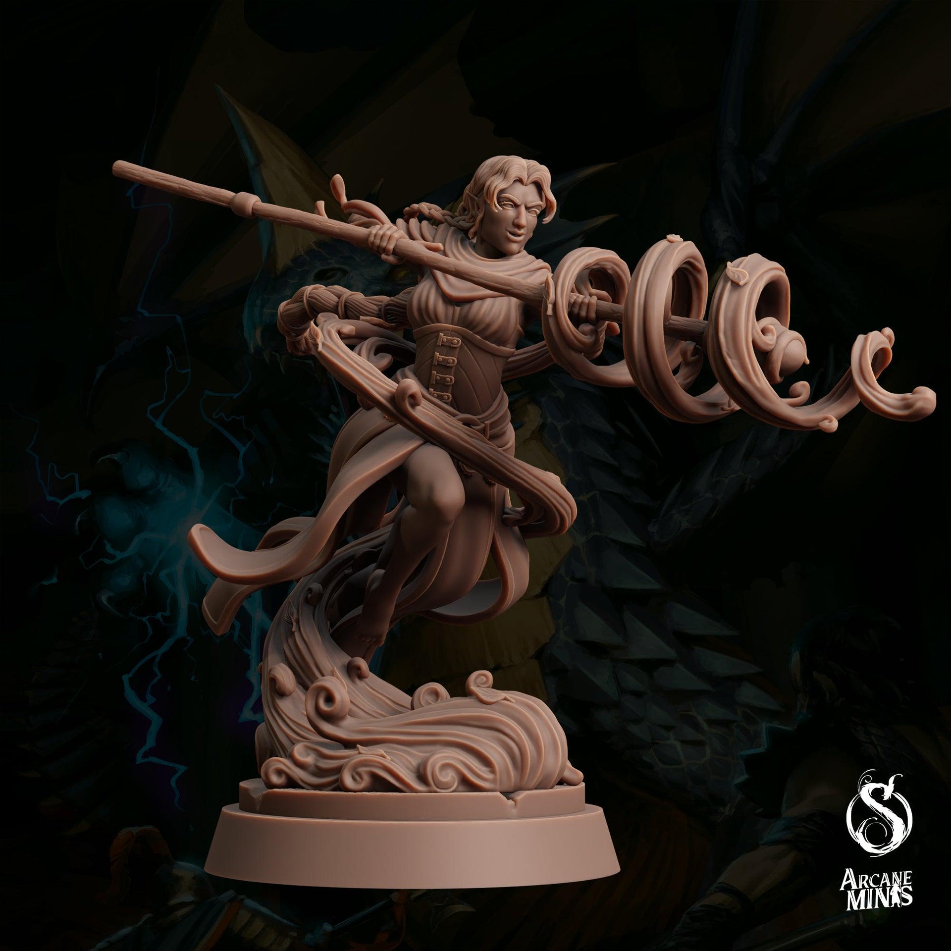 Air Elemdar Druid- Sordane Publishing | 28mm and 32mm | Wargaming | DnD | Tabletop Roleplaying