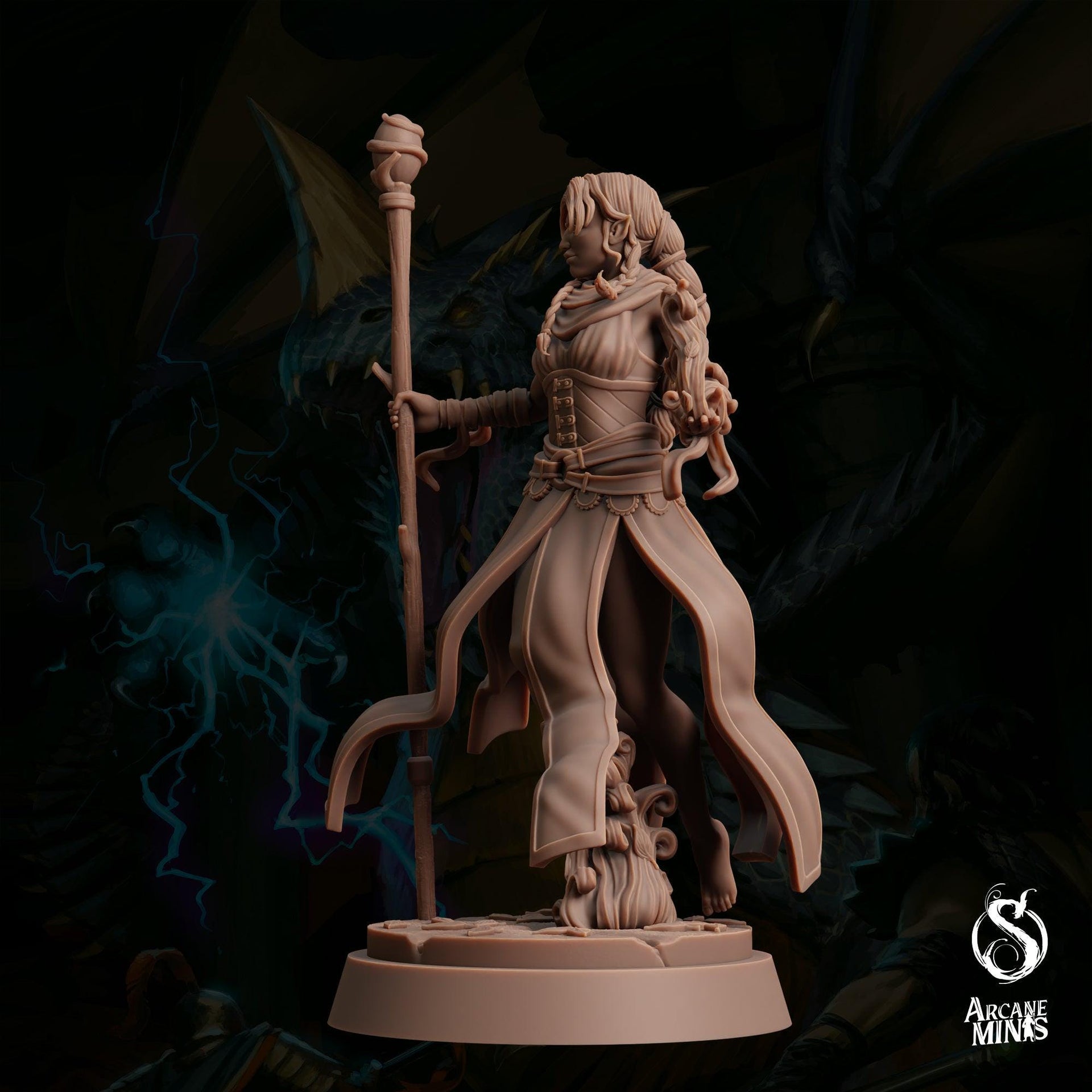 Air Elemdar Druid- Sordane Publishing | 28mm and 32mm | Wargaming | DnD | Tabletop Roleplaying