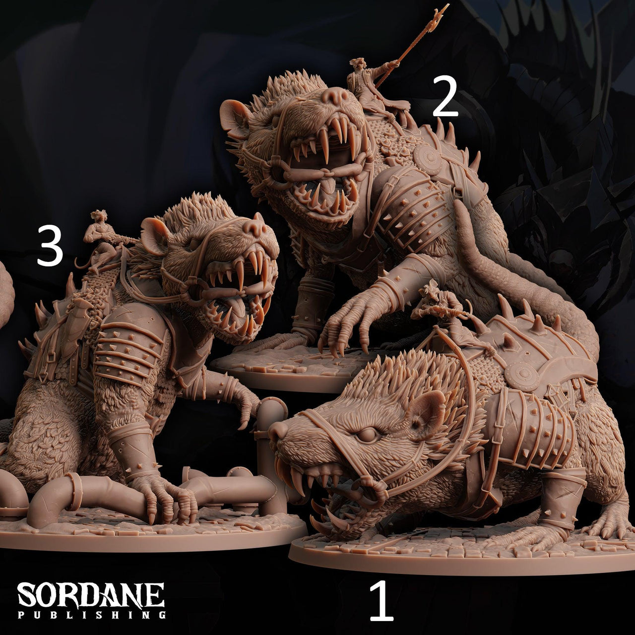 Rattigon Riders. Giant Rat Cavalry - Sordane Publishing | 28mm and 32mm | Wargaming | DnD | Tabletop Roleplaying