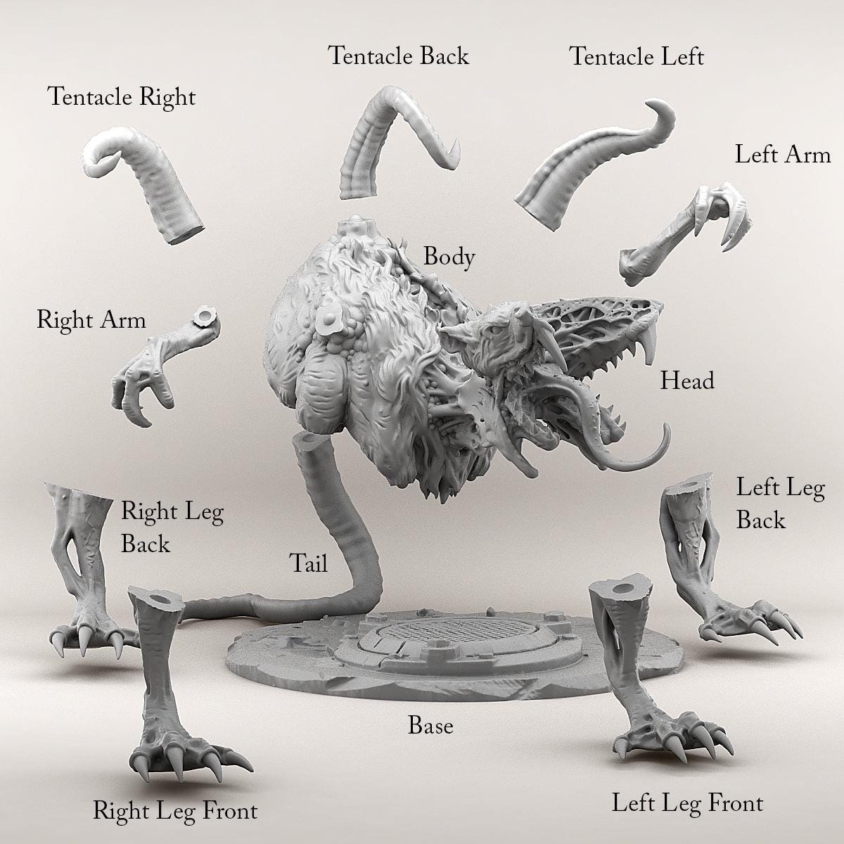 Mutant Rat - Print Your Monsters | 28mm and 32mm | Wargaming | DnD | Tabletop Roleplaying