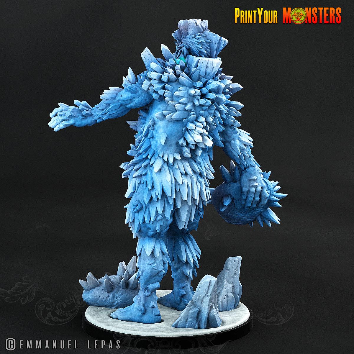 Cryostalos the Dark Shimmer. Ice Elemental Giant - Print Your Monsters | 28mm and 32mm | Wargaming | DnD | Tabletop Roleplaying