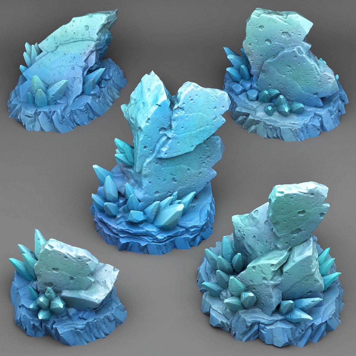 Frozen Rocks - Fantastic Plants and Rocks | 28mm and 32mm | Wargaming | DnD | Tabletop Roleplaying