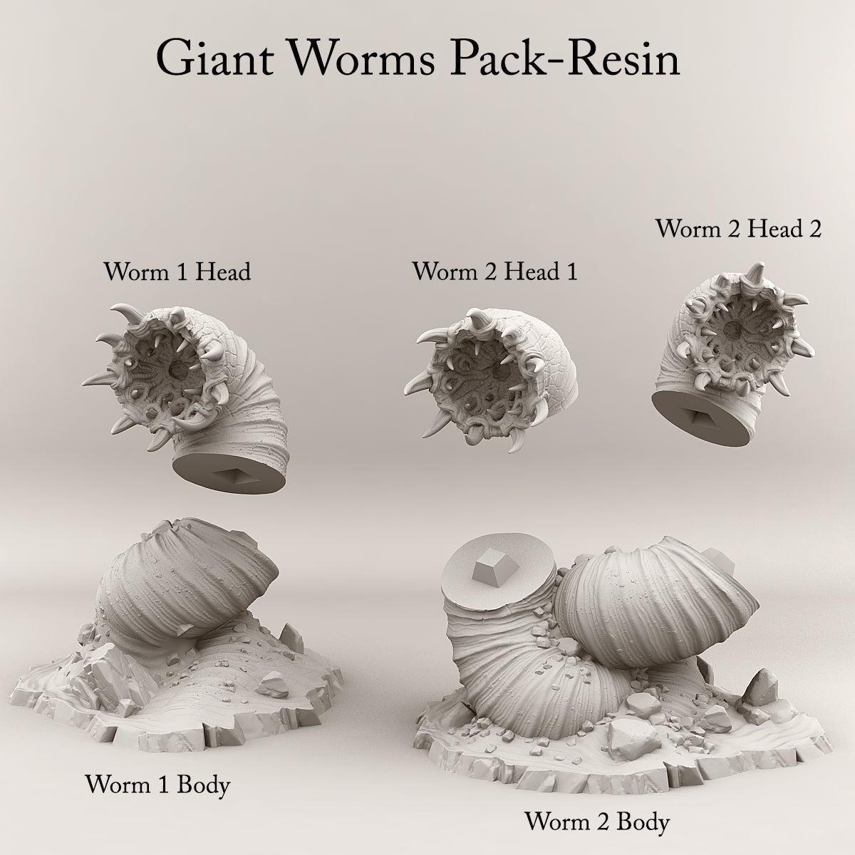 Desert Worms. Giant Sand Worm Pack - Print Your Monsters | 28mm and 32mm | Wargaming | DnD | Tabletop Roleplaying